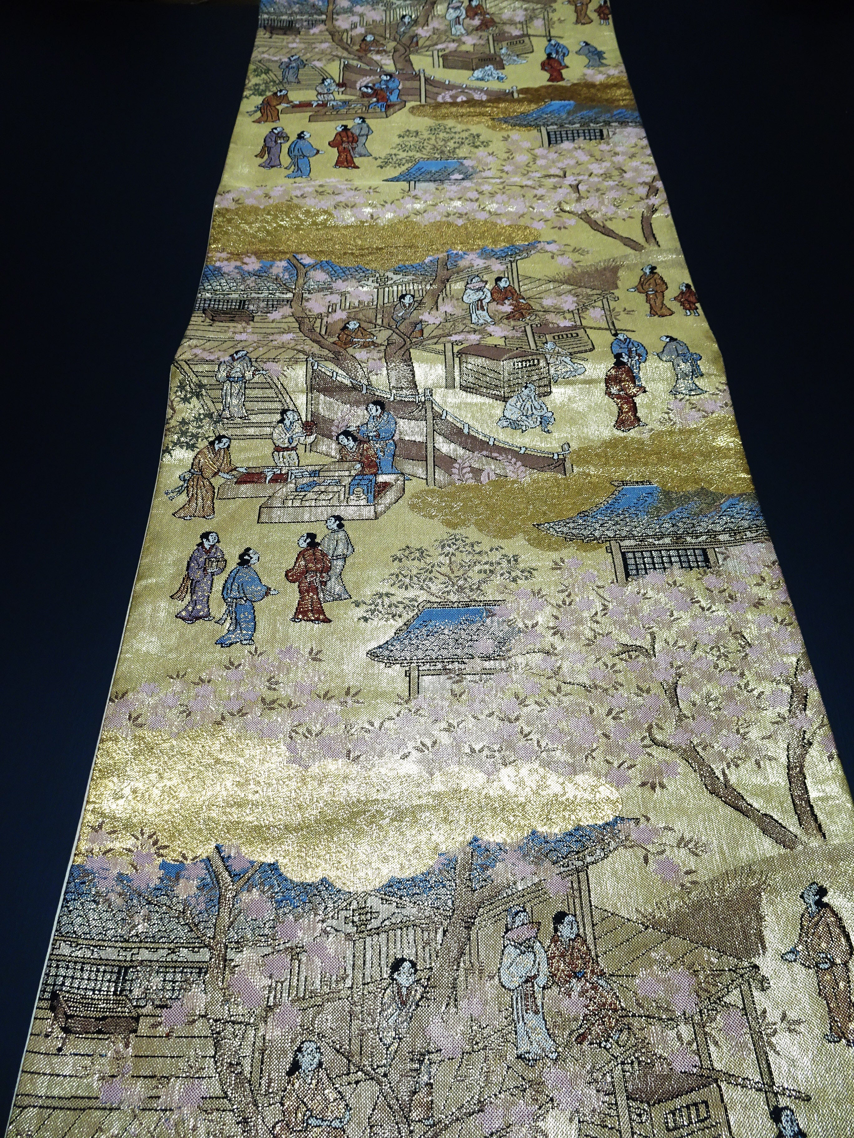 Japanese Kimono Silk Fukuro Obi One Hundred Views of Kyoto Elegant Woven Pattern17513