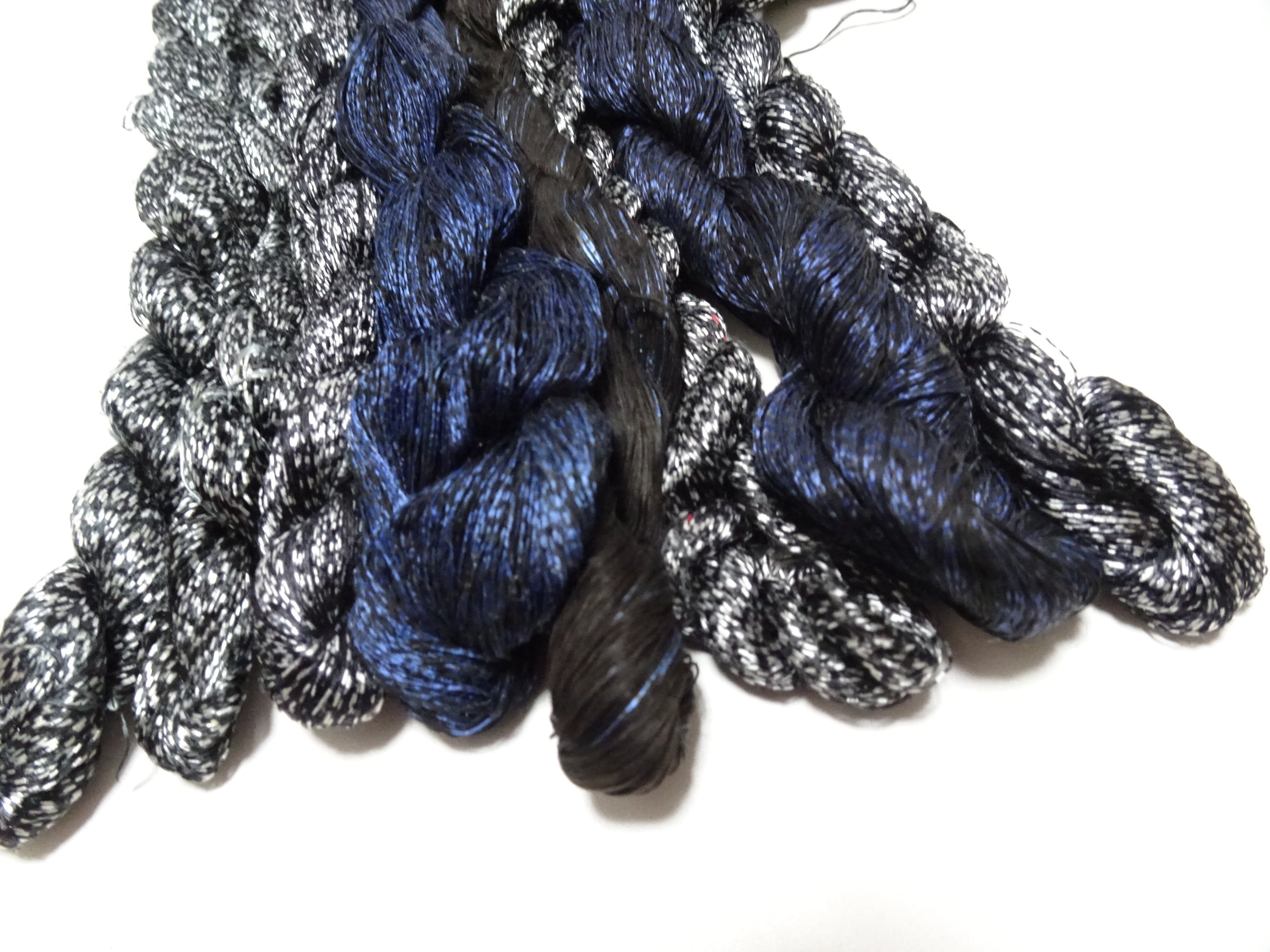 Japanese Vintage Super Rare Mud Dyeing kasuri loose Twisted Silk Thread Various Sets Embroidery & weave 13725