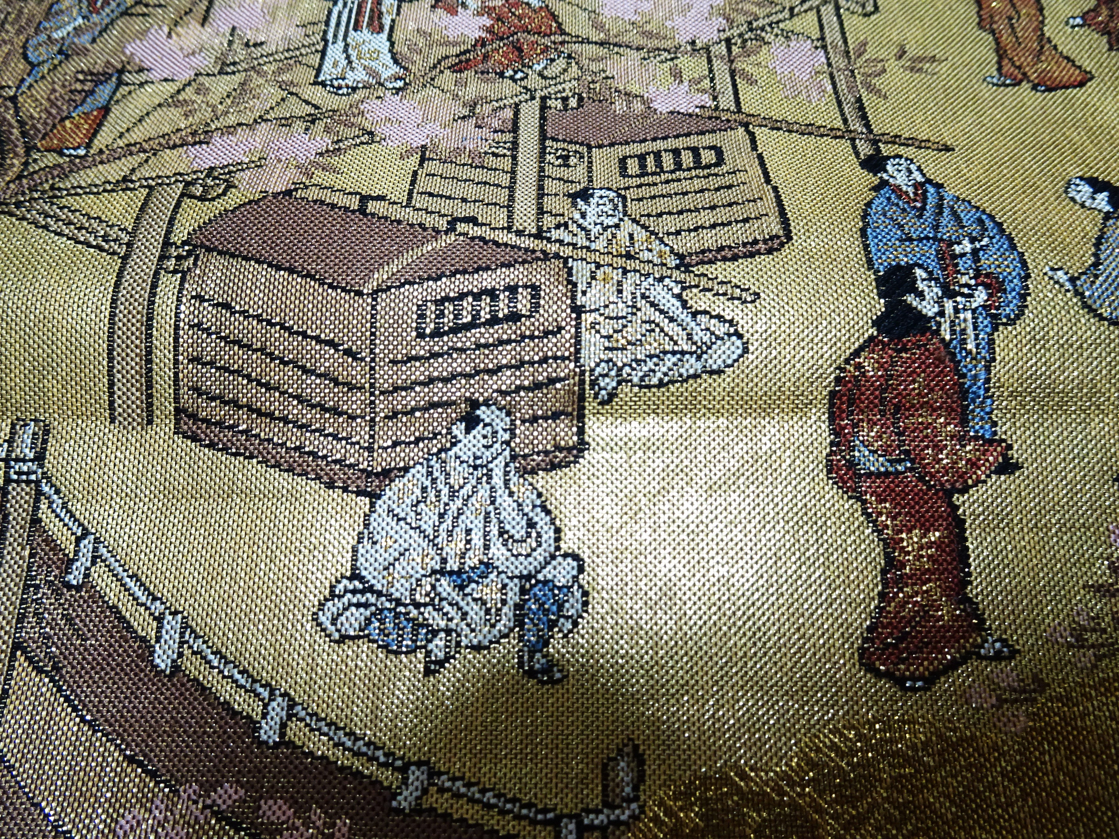 Japanese Kimono Silk Fukuro Obi One Hundred Views of Kyoto Elegant Woven Pattern17513