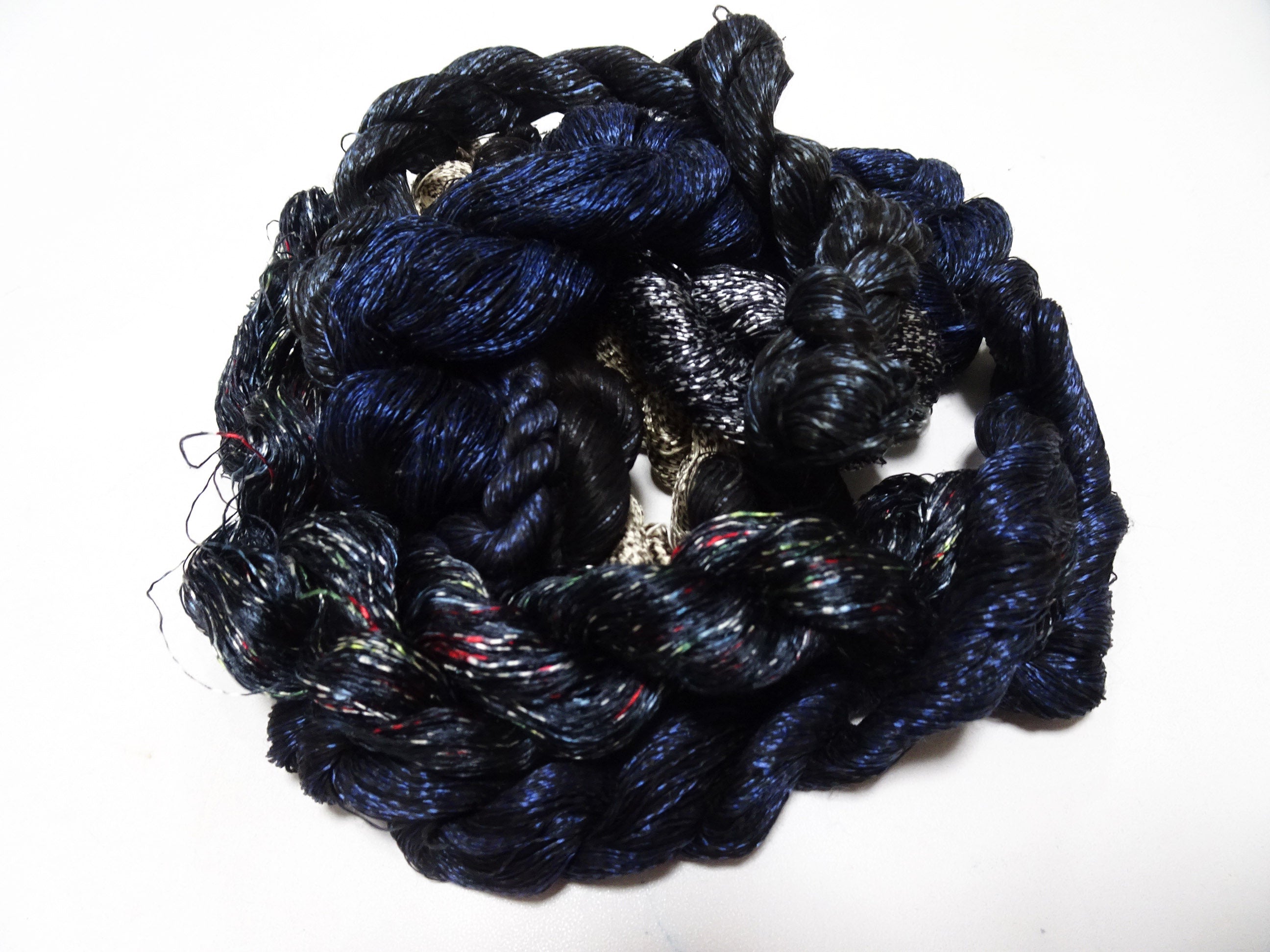 Japanese Vintage Super Rare Mud Dyeing kasuri loose Twisted Silk Thread Various Sets Embroidery & weave 13726