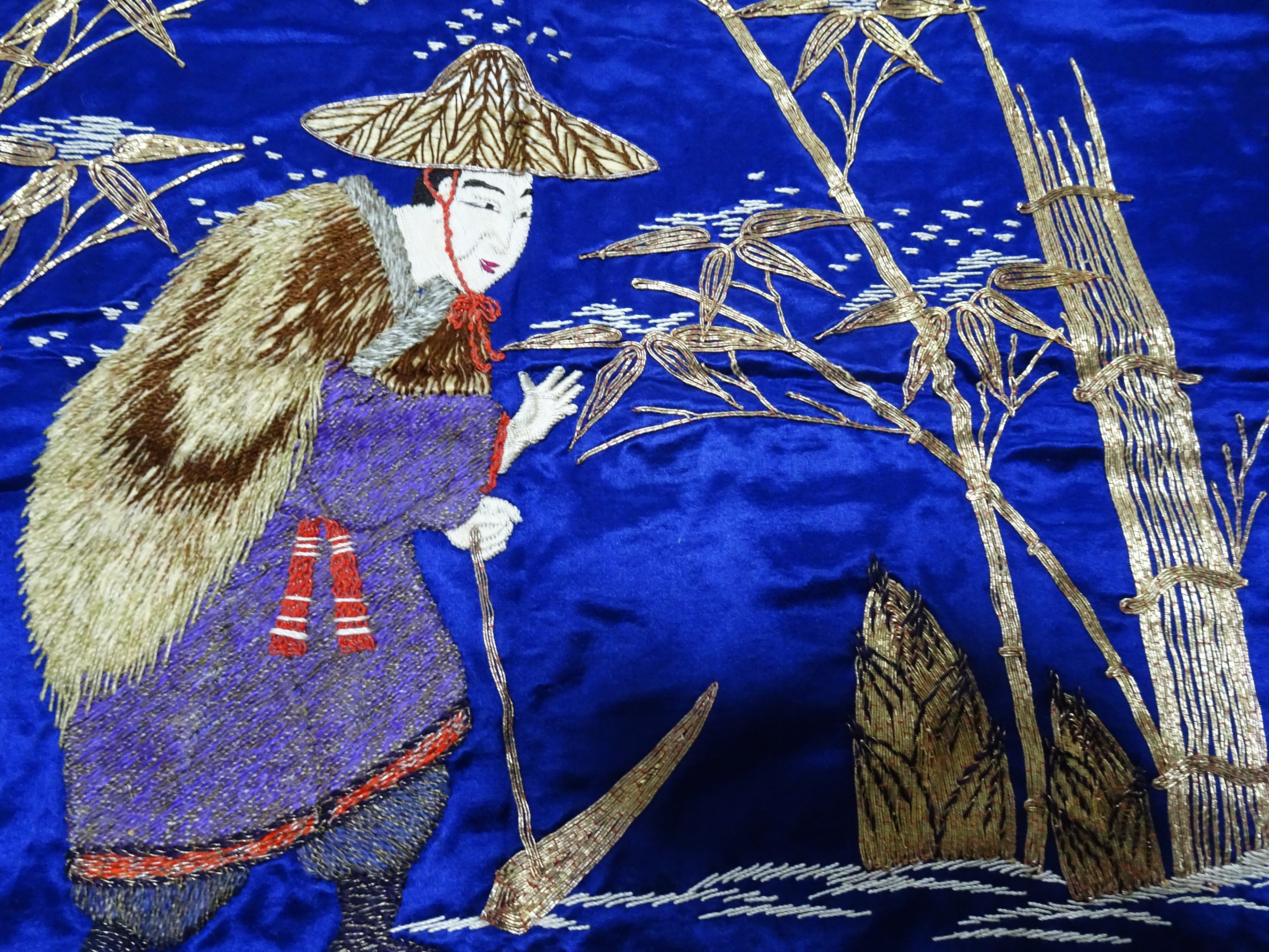 Japanese Antique high quality Super Rare Fukusa  Embroidery 7775