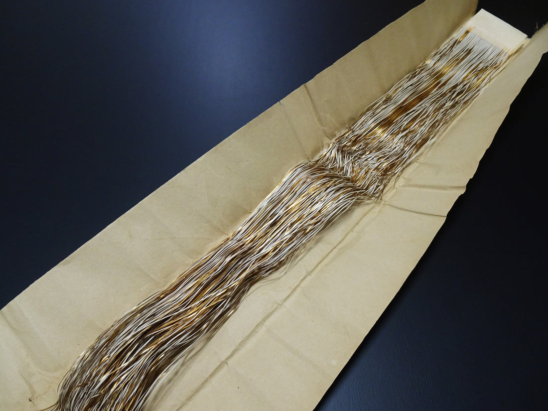 Super Rare Vintage Saga Nishiki Flat Gold Leaf Thread – Premium Hira-haku, Traditional Japanese Textile Material 16002