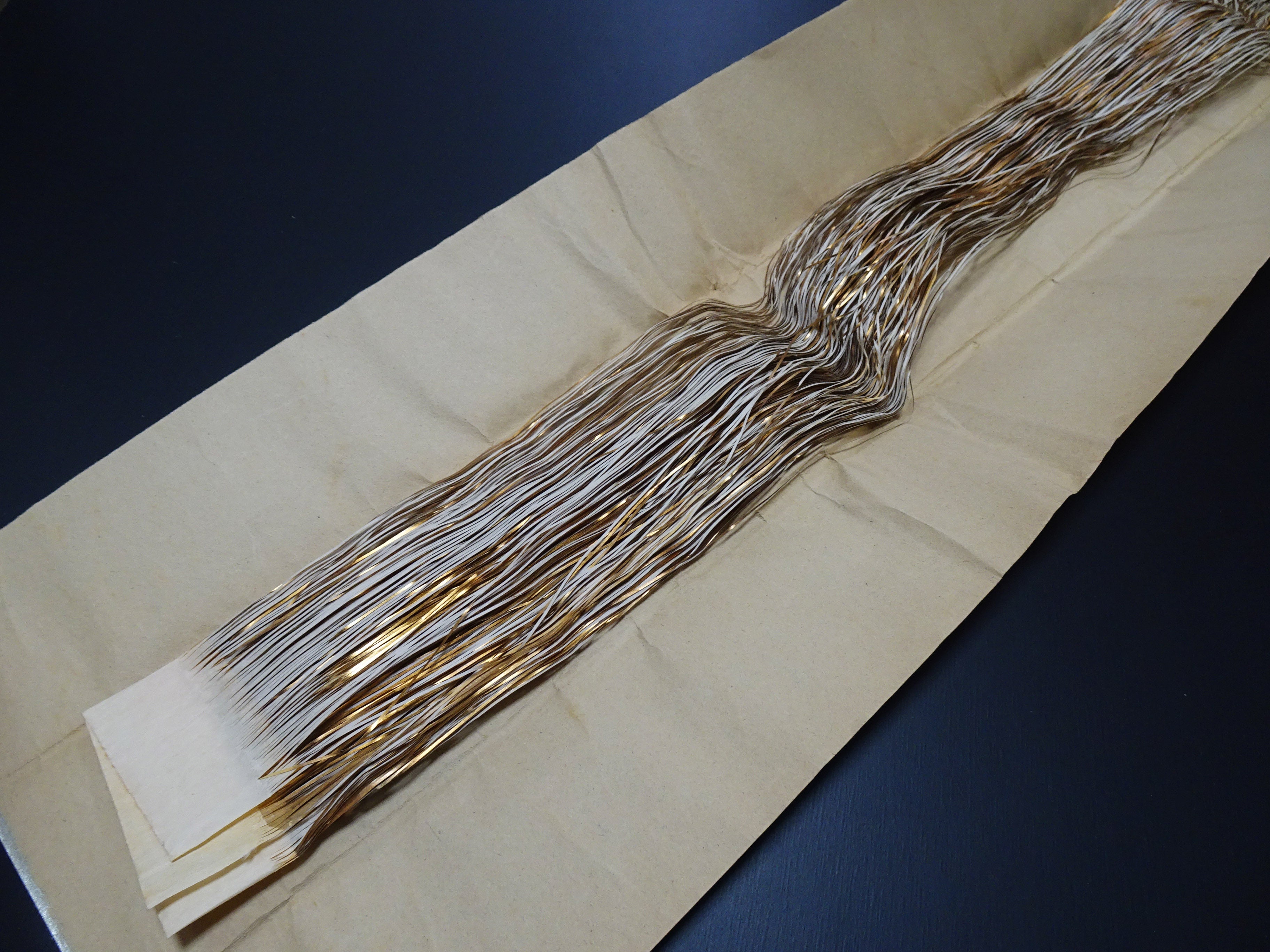 Super Rare Vintage Saga Nishiki Flat Gold Leaf Thread – Premium Hira-haku, Traditional Japanese Textile Material 16002