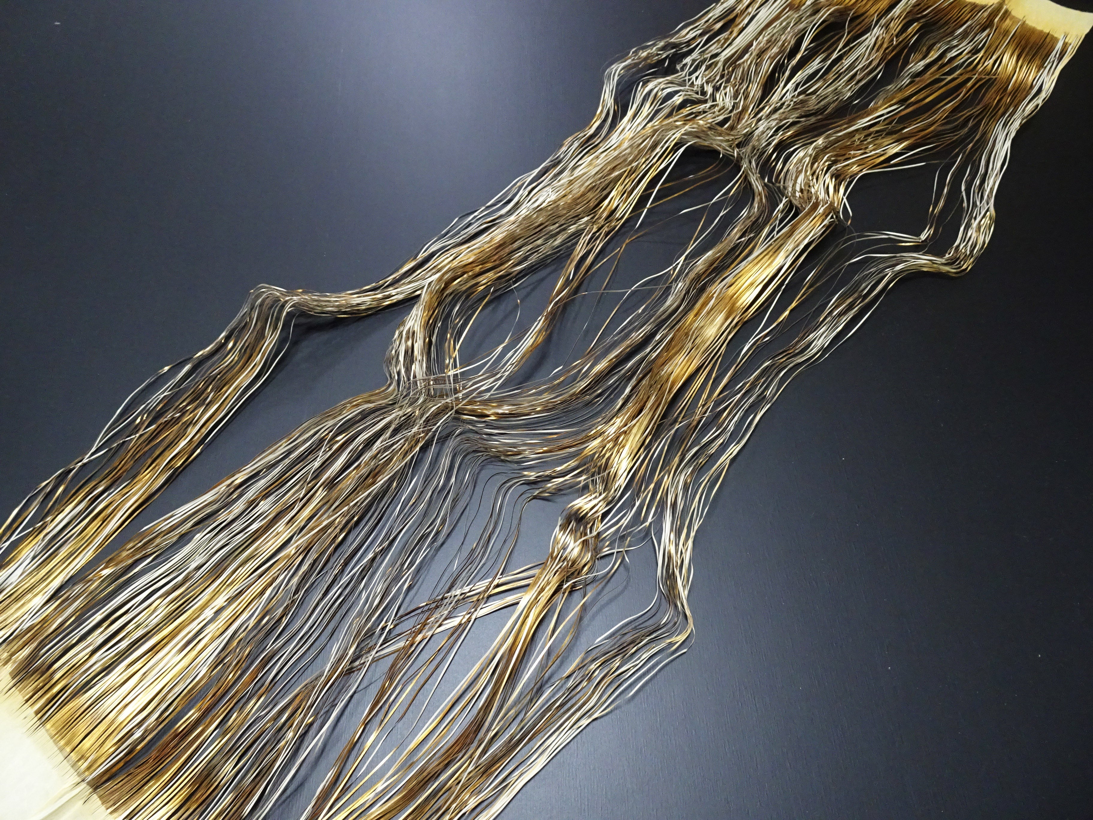 Super Rare Vintage Saga Nishiki Flat Gold Leaf Thread – Premium Hira-haku, Traditional Japanese Textile Material 16002