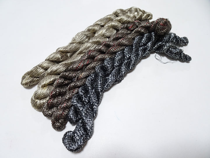 Japanese Vintage Super Rare Mud Dyeing kasuri loose Twisted Silk Thread Various Sets Embroidery & weave 13727