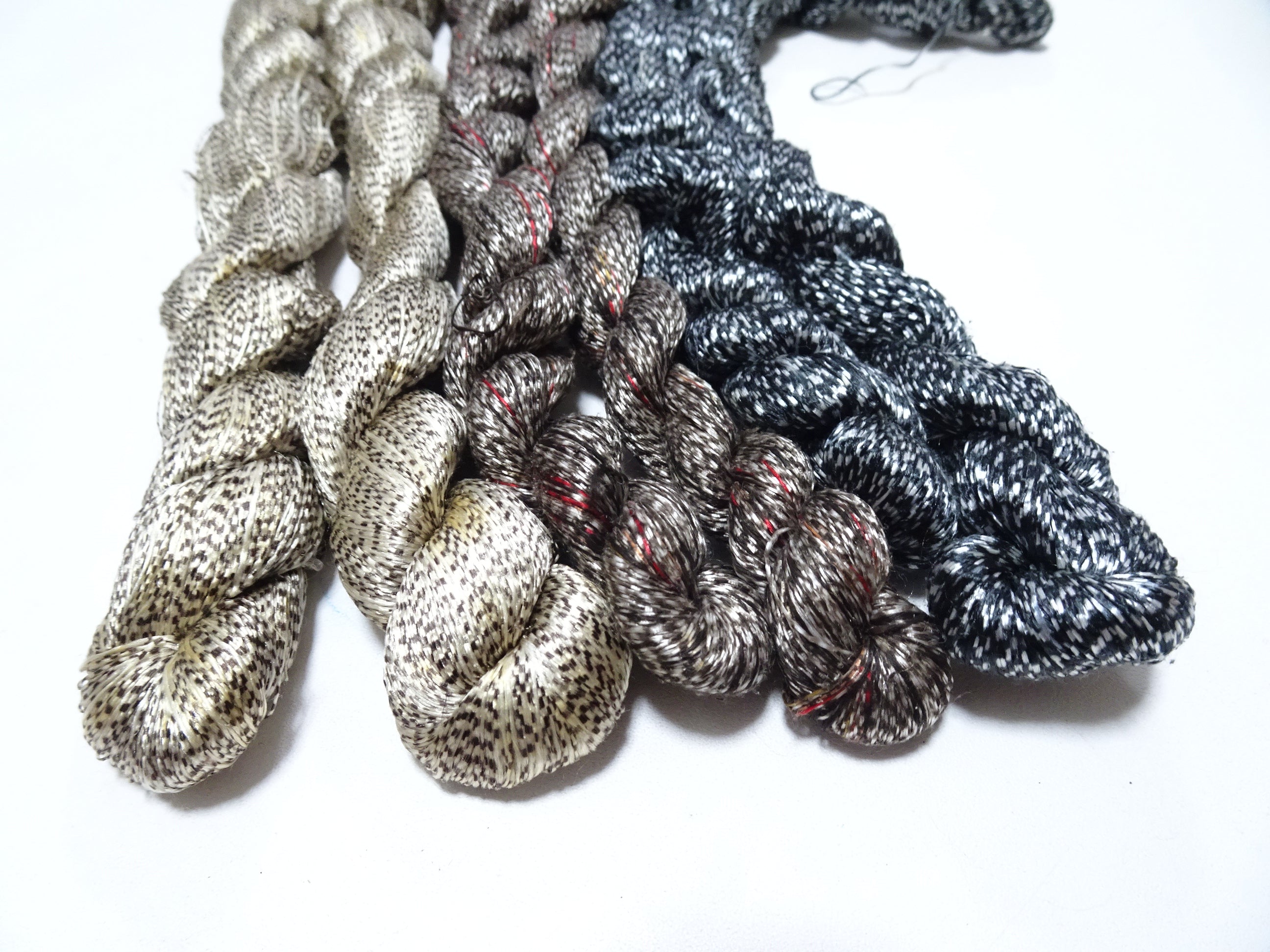 Japanese Vintage Super Rare Mud Dyeing kasuri loose Twisted Silk Thread Various Sets Embroidery & weave 13727