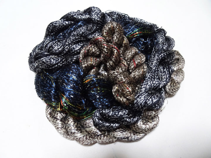 Japanese Vintage Super Rare Mud Dyeing kasuri loose Twisted Silk Thread Various Sets Embroidery & weave 13729