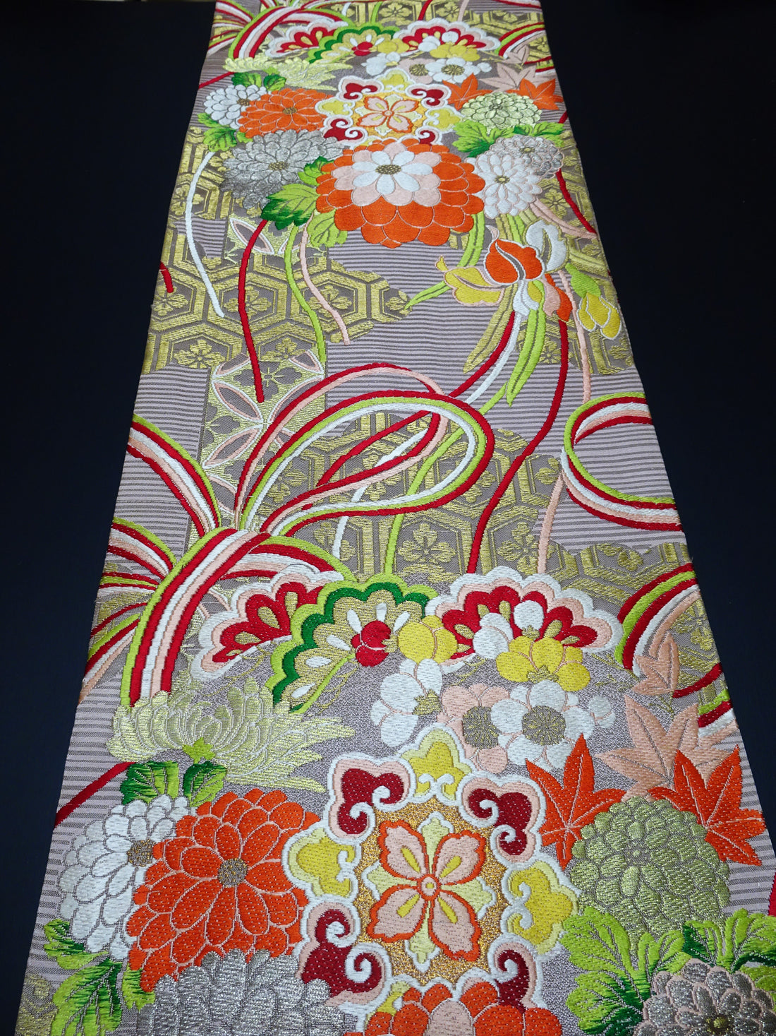 Japanese Antique Maru Obi – Double-Sided All-Over Design  Elegant  17515