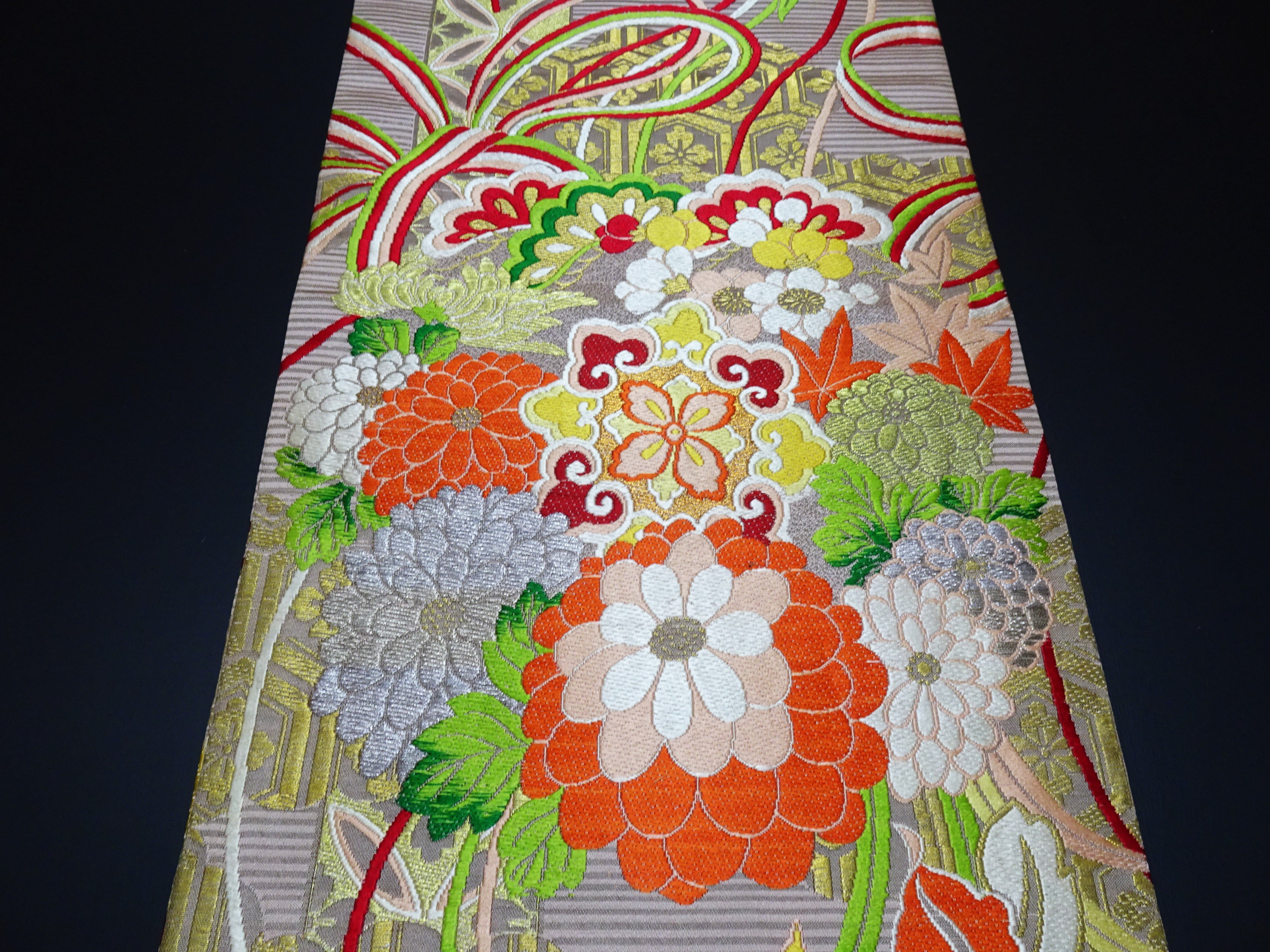 Japanese Antique Maru Obi – Double-Sided All-Over Design  Elegant  17515