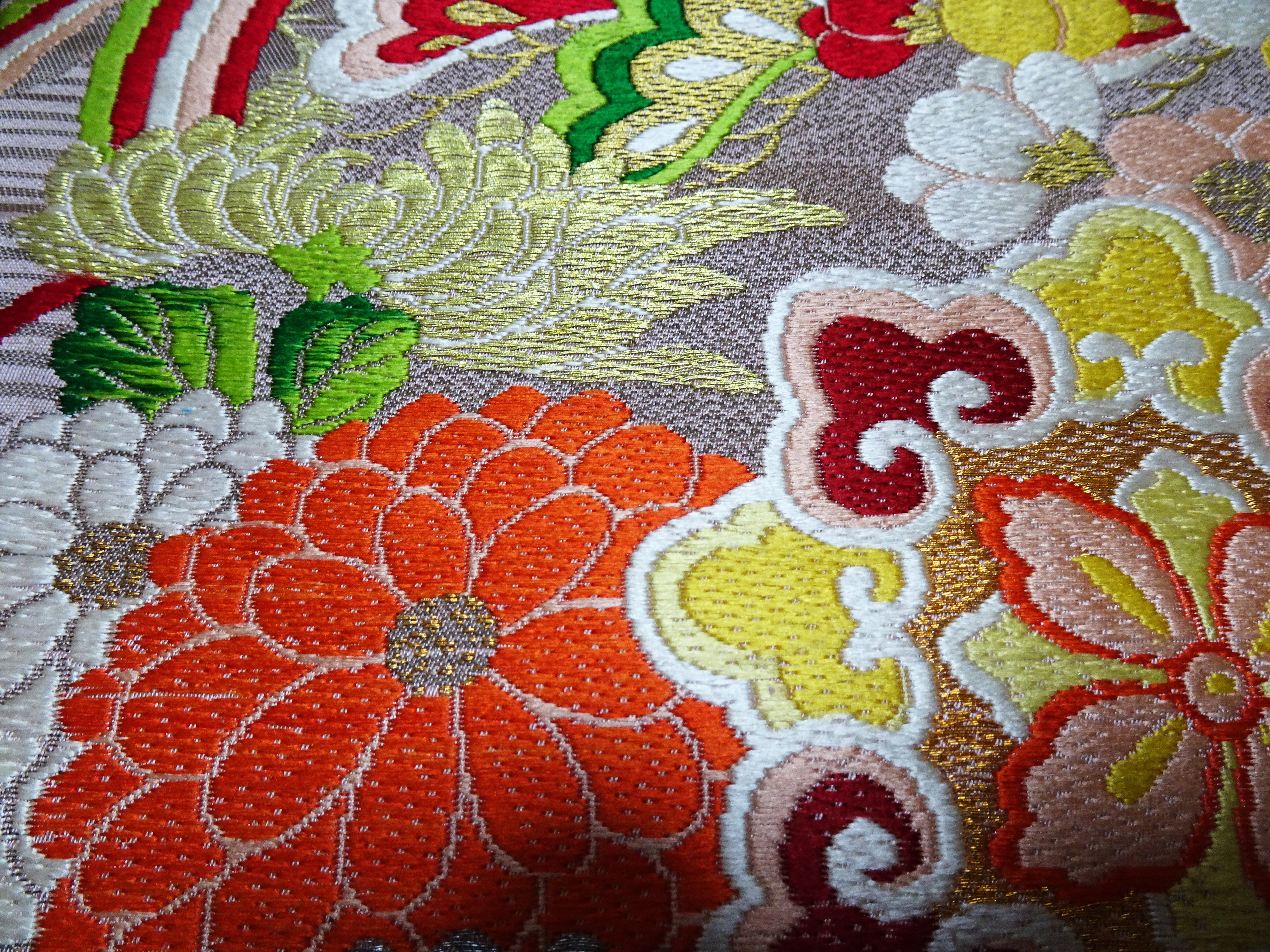 Japanese Antique Maru Obi – Double-Sided All-Over Design  Elegant  17515