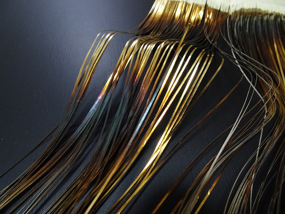 Super Rare Vintage Saga Nishiki Flat Gold Leaf Thread – Premium Hira-haku, Traditional Japanese Textile Material 16003