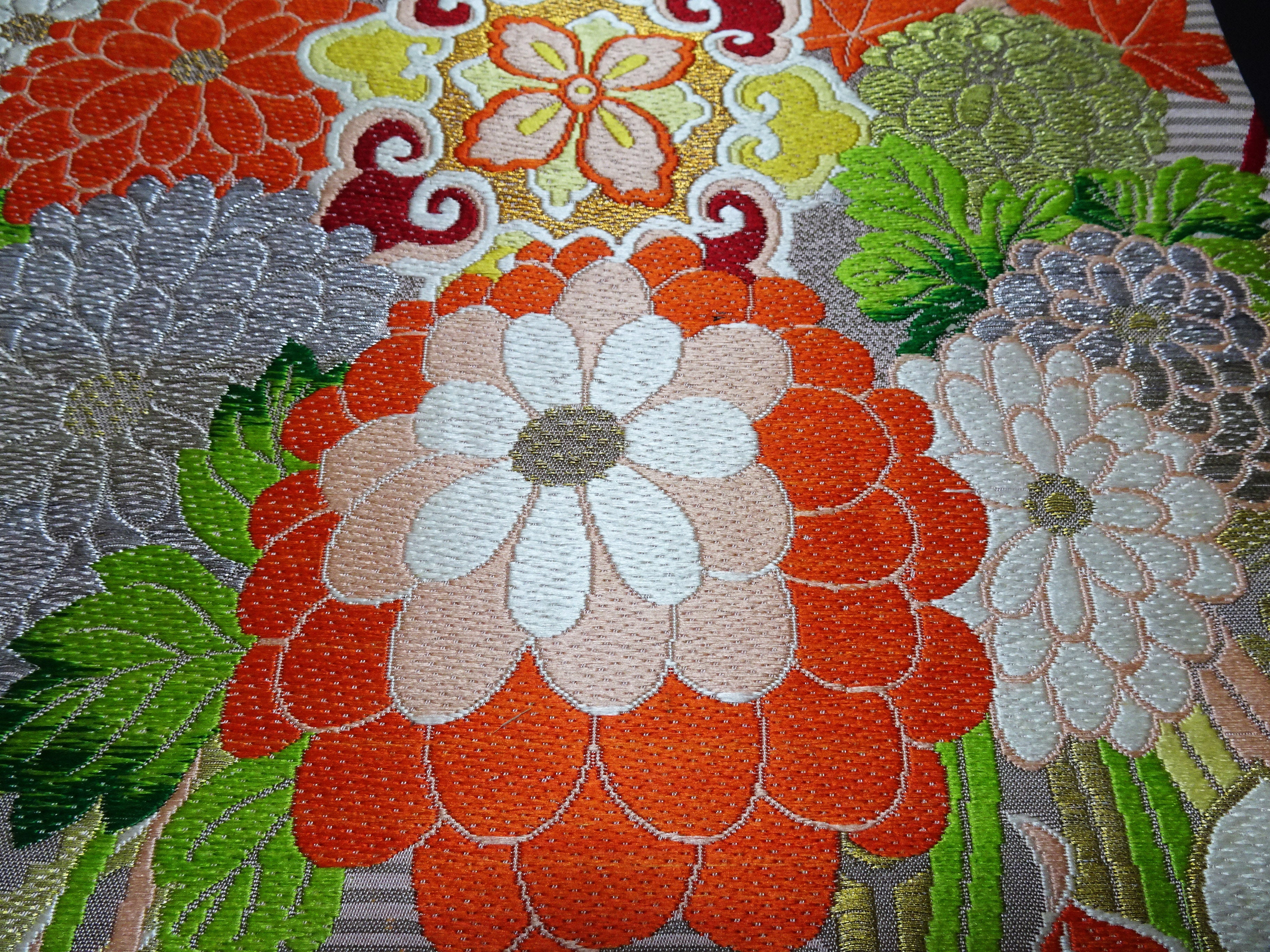 Japanese Antique Maru Obi – Double-Sided All-Over Design  Elegant  17515