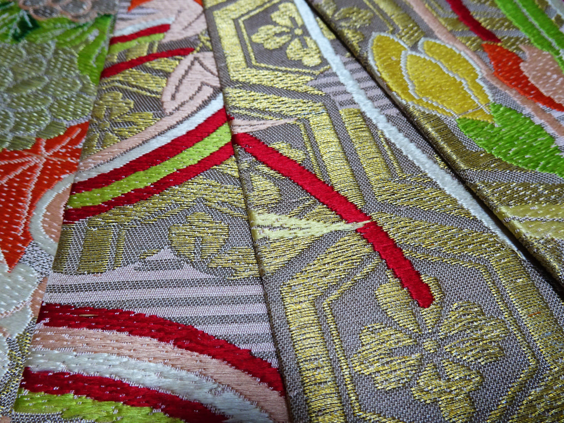 Japanese Antique Maru Obi – Double-Sided All-Over Design  Elegant  17515