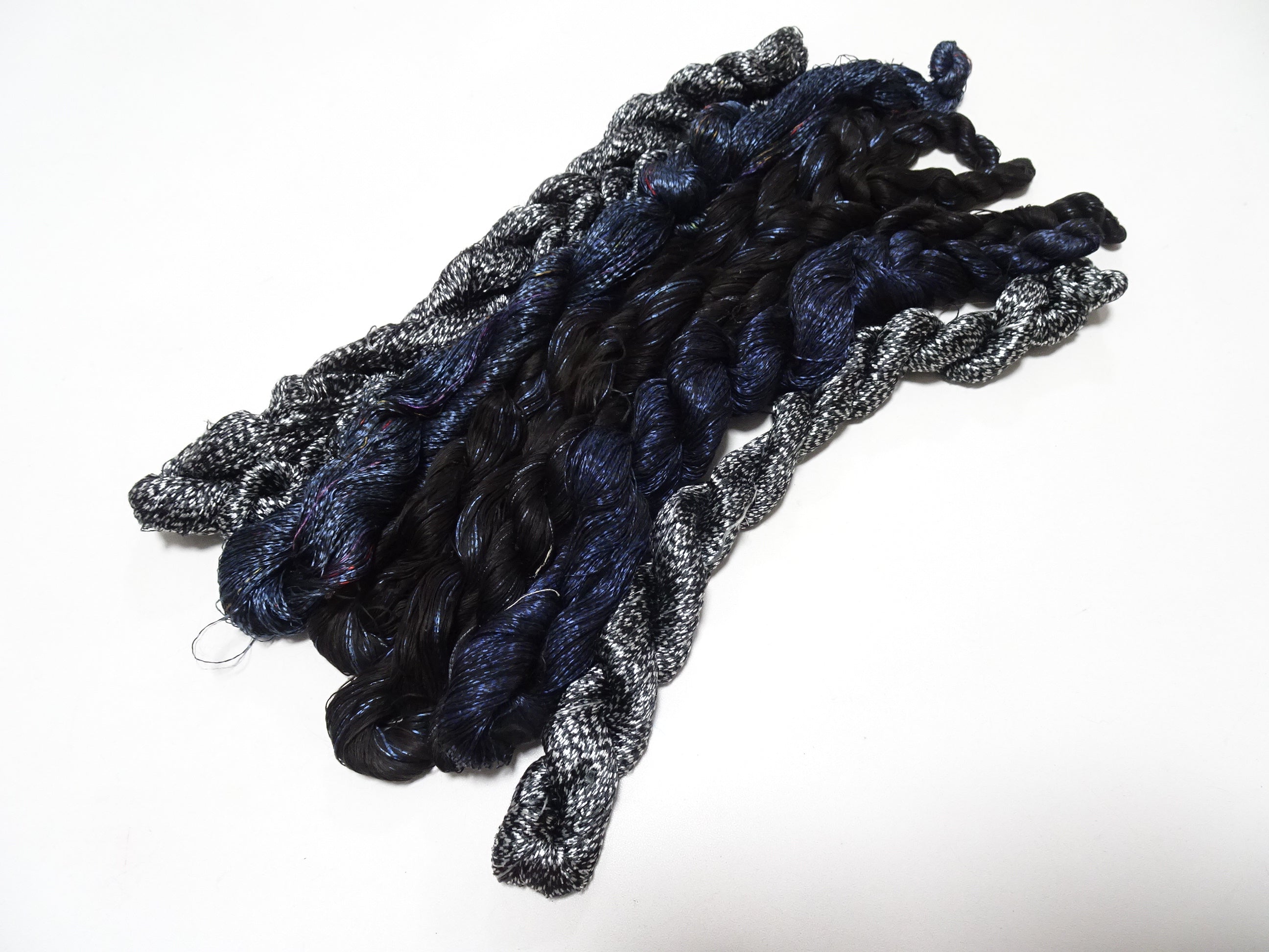 Japanese Vintage Super Rare Mud Dyeing kasuri loose Twisted Silk Thread Various Sets Embroidery & weave 13731