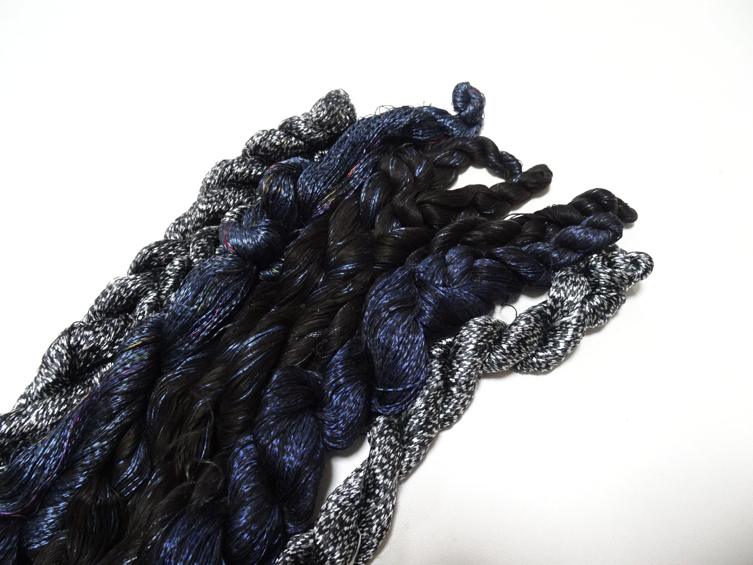 Japanese Vintage Super Rare Mud Dyeing kasuri loose Twisted Silk Thread Various Sets Embroidery & weave 13731