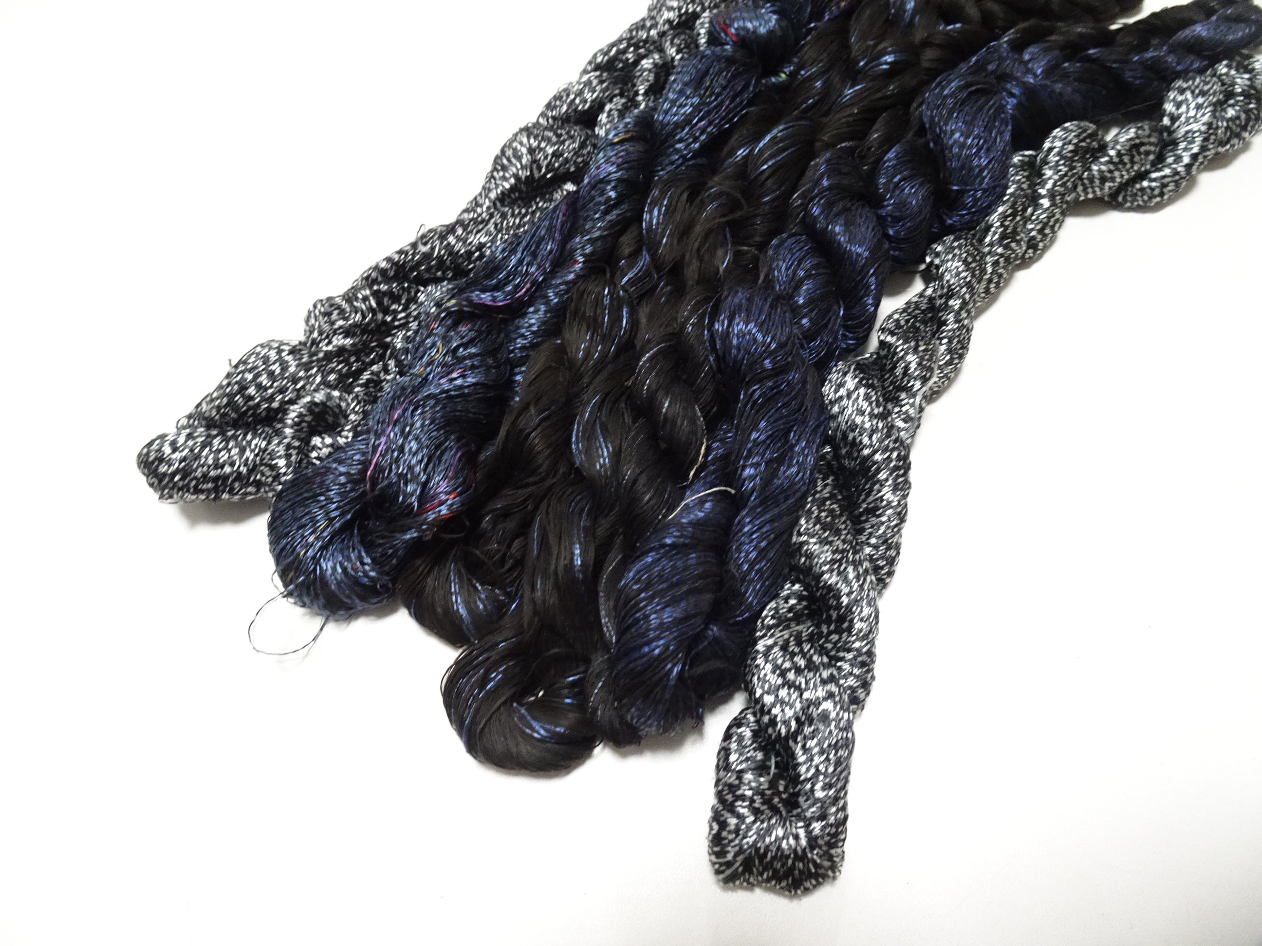 Japanese Vintage Super Rare Mud Dyeing kasuri loose Twisted Silk Thread Various Sets Embroidery & weave 13731