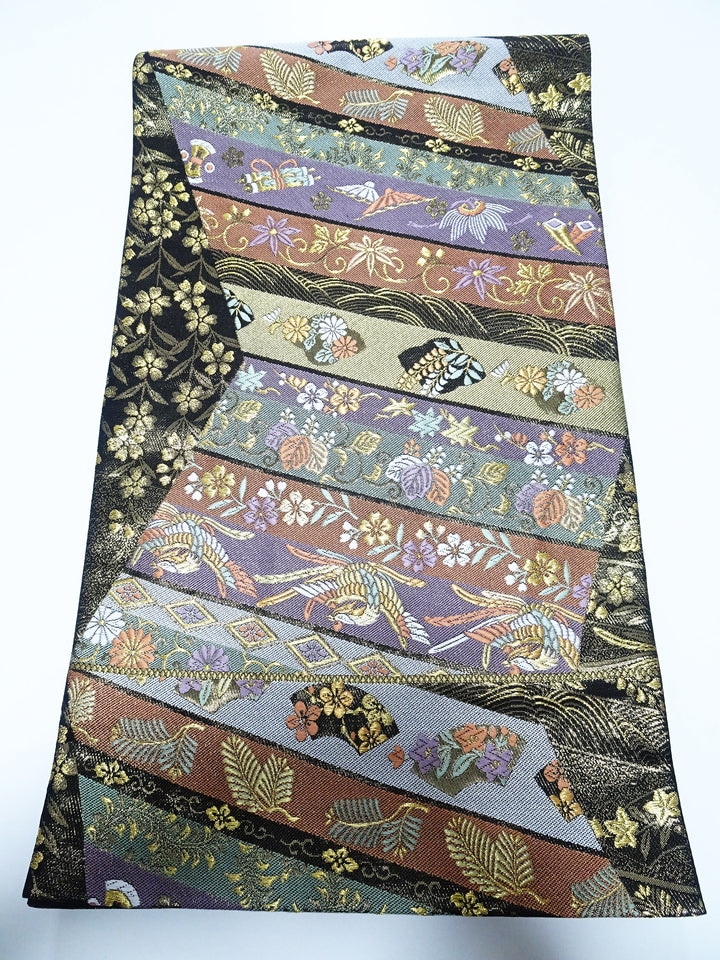 Japanese Kimono Silk Fukuro Woven Classic Pattern 13733