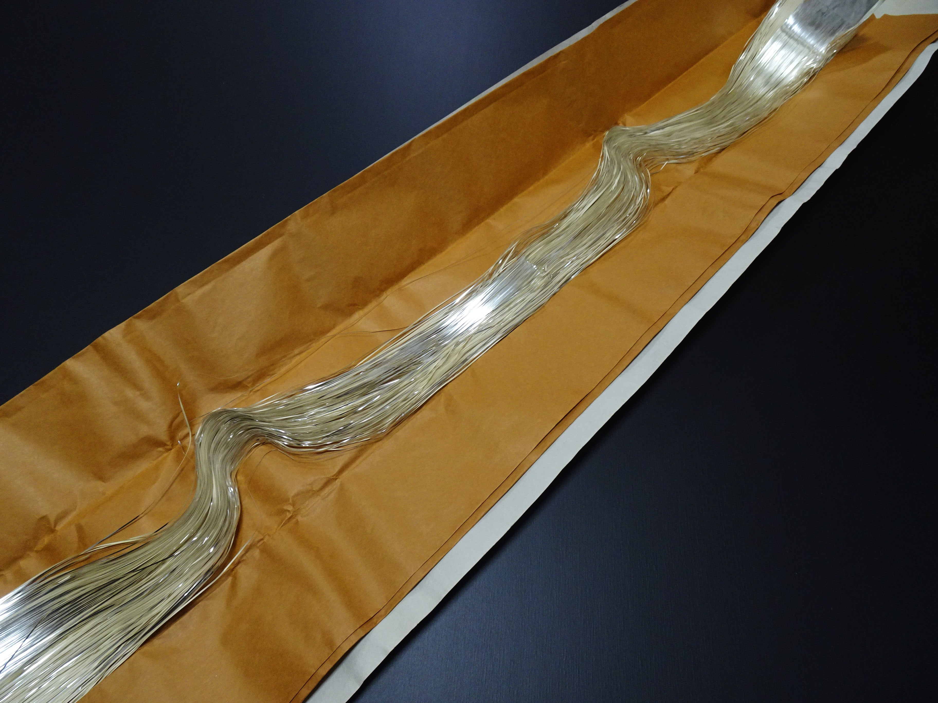Super Rare Vintage Saga Nishiki Flat Real Silver Leaf Thread – Premium Hira-haku, Traditional Japanese Textile Material 16006