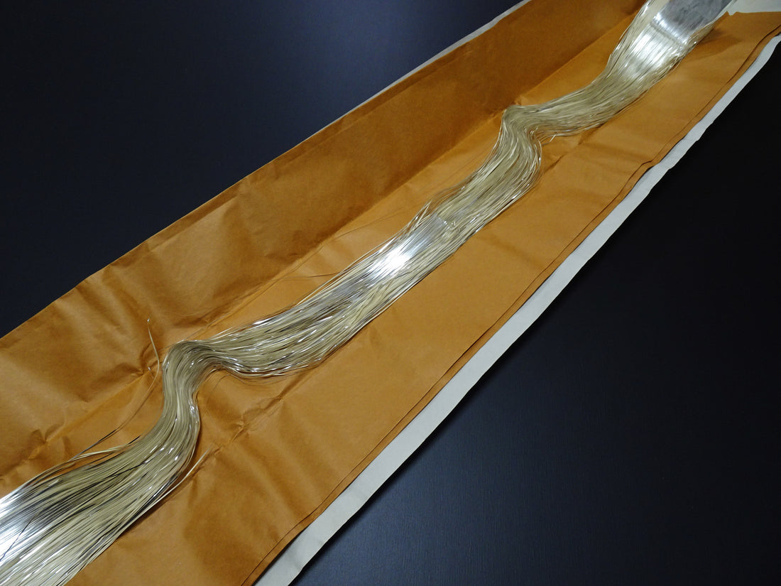 Super Rare Vintage Saga Nishiki Flat Real Silver Leaf Thread – Premium Hira-haku, Traditional Japanese Textile Material 16006