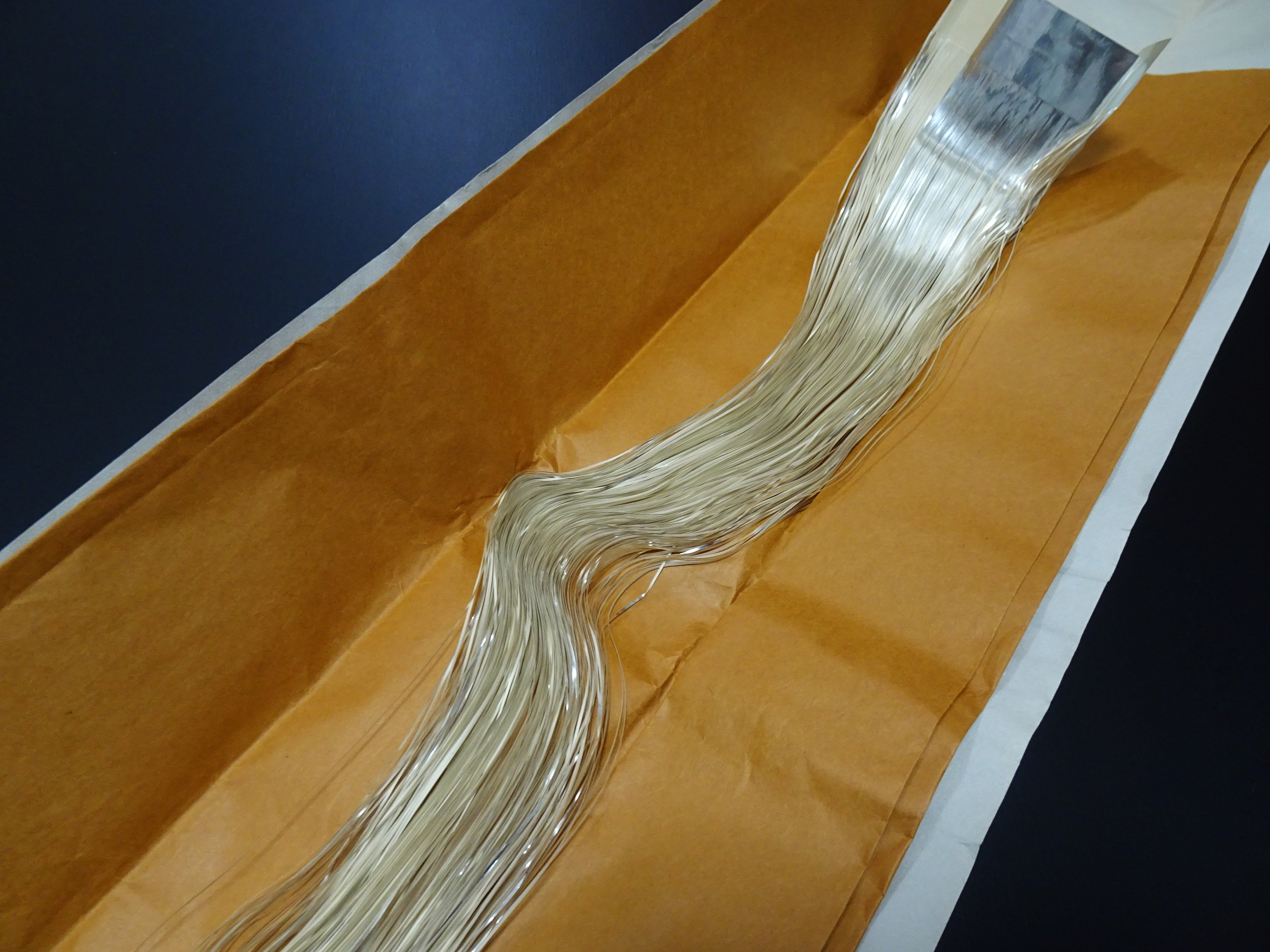 Super Rare Vintage Saga Nishiki Flat Real Silver Leaf Thread – Premium Hira-haku, Traditional Japanese Textile Material 16006