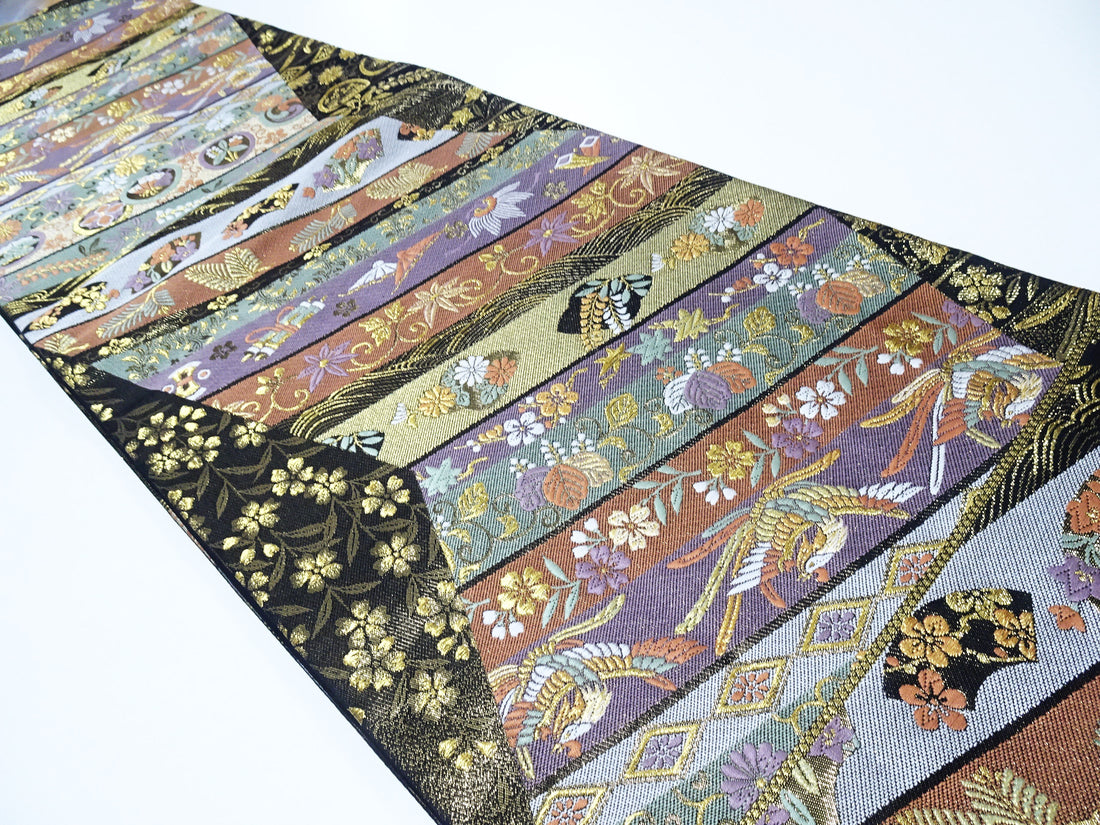 Japanese Kimono Silk Fukuro Woven Classic Pattern 13733