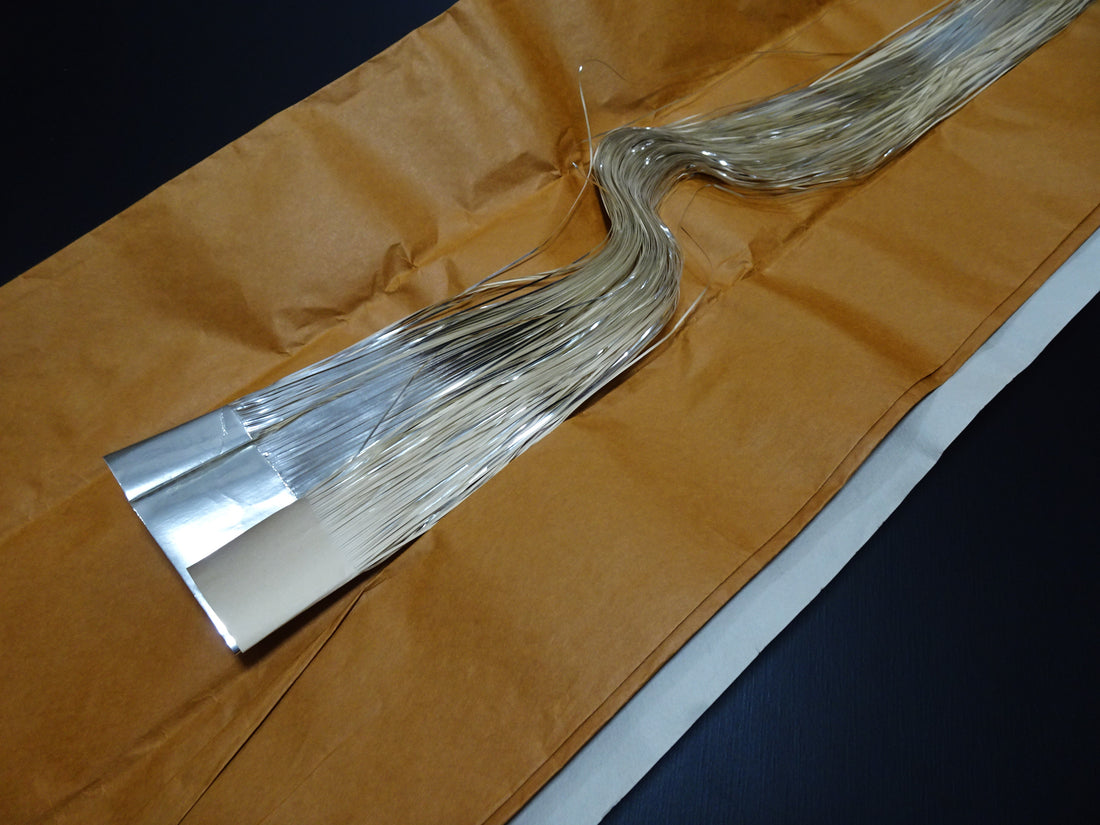 Super Rare Vintage Saga Nishiki Flat Real Silver Leaf Thread – Premium Hira-haku, Traditional Japanese Textile Material 16006