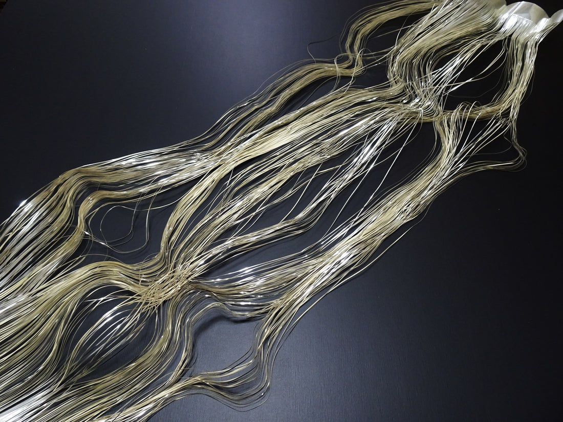 Super Rare Vintage Saga Nishiki Flat Real Silver Leaf Thread – Premium Hira-haku, Traditional Japanese Textile Material 16006