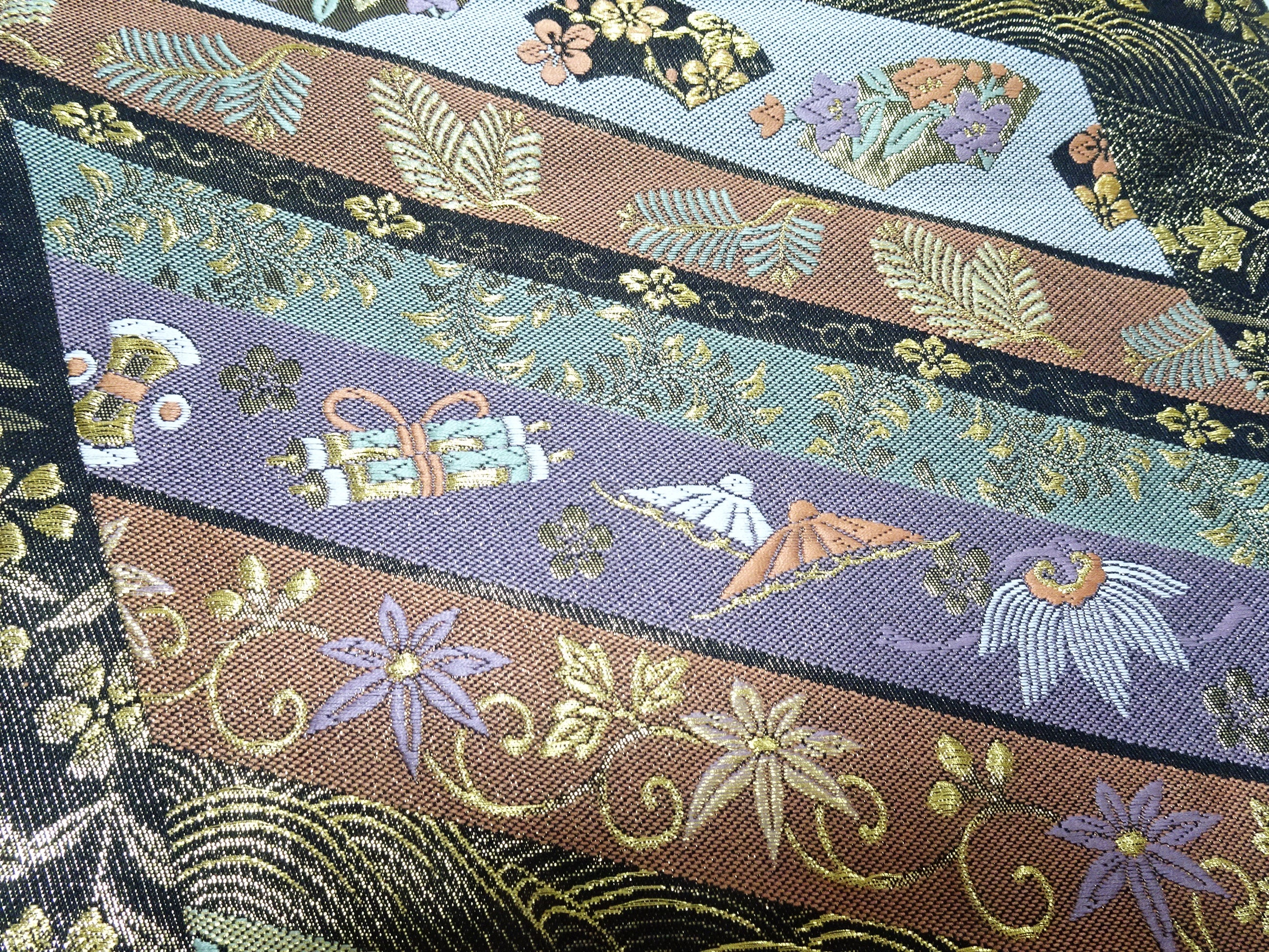 Japanese Kimono Silk Fukuro Woven Classic Pattern 13733