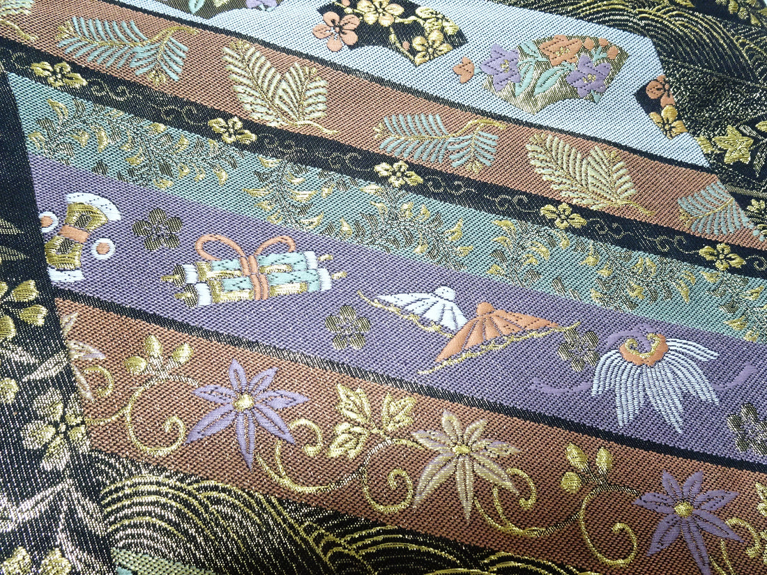 Japanese Kimono Silk Fukuro Woven Classic Pattern 13733