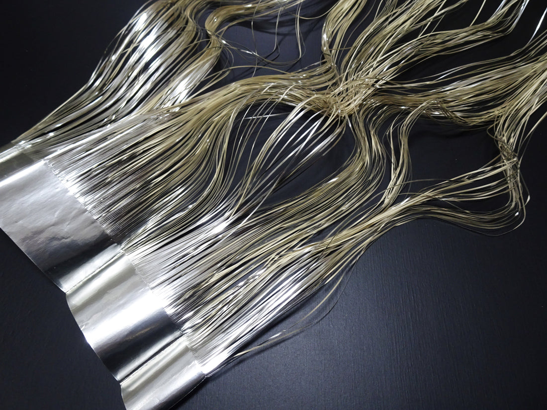 Super Rare Vintage Saga Nishiki Flat Real Silver Leaf Thread – Premium Hira-haku, Traditional Japanese Textile Material 16006