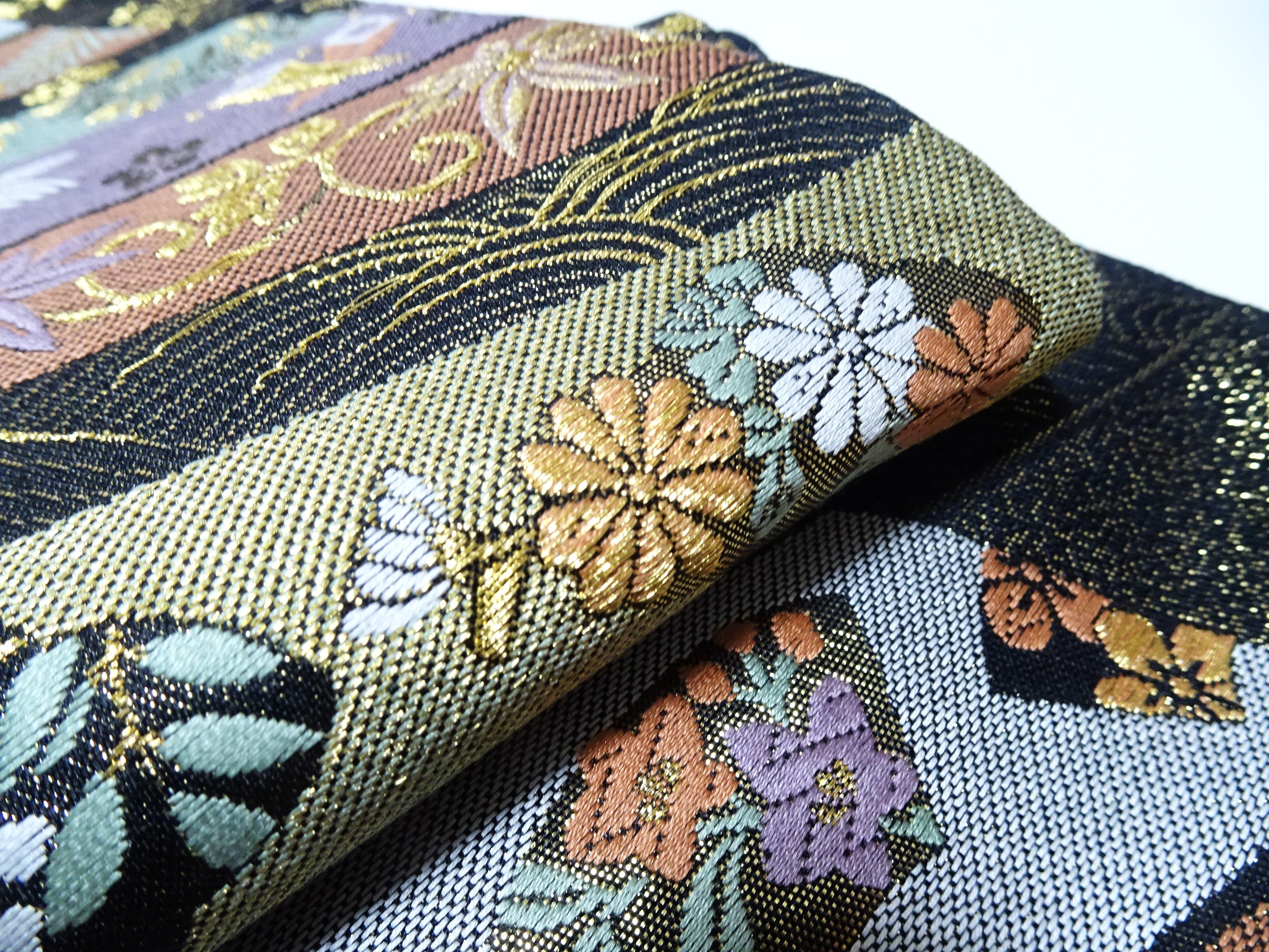 Japanese Kimono Silk Fukuro Woven Classic Pattern 13733