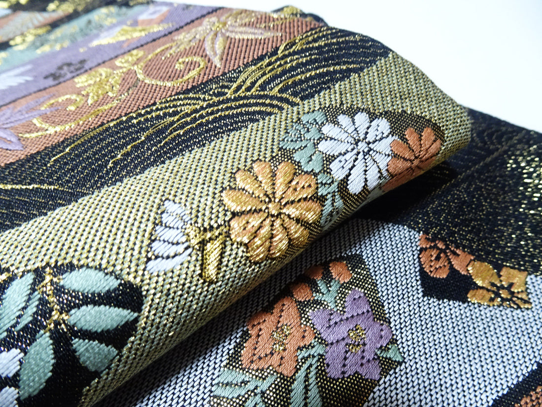 Japanese Kimono Silk Fukuro Woven Classic Pattern 13733