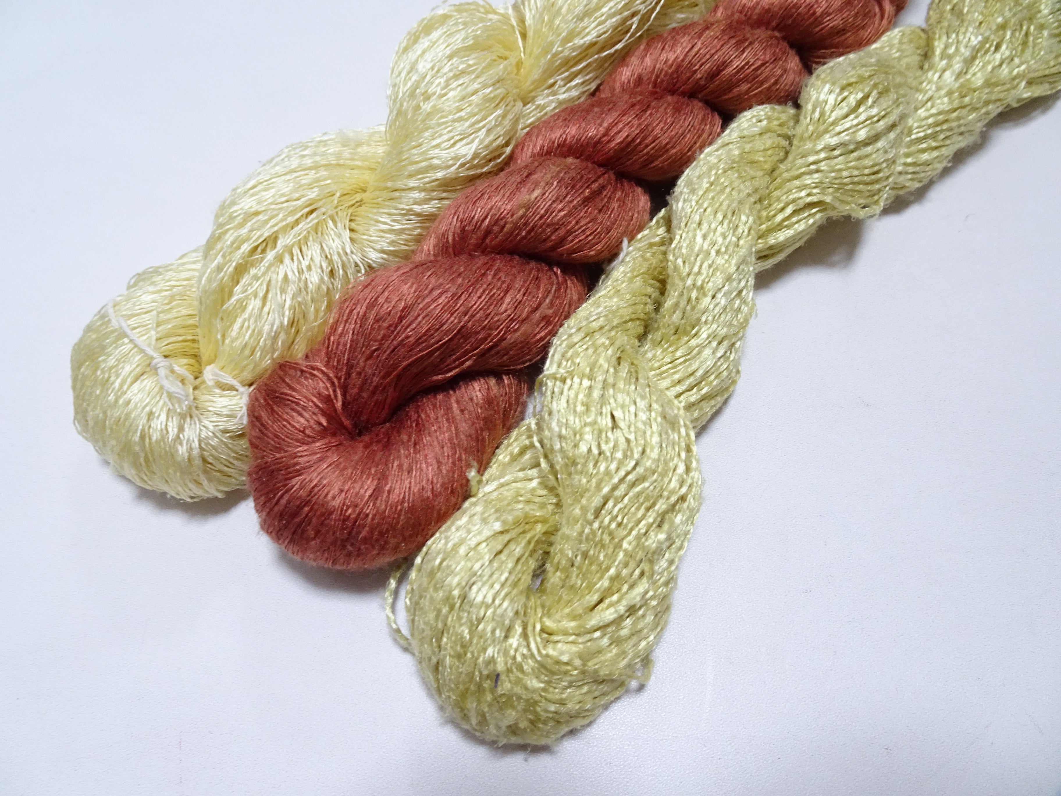 Japanese Vintage Mawata Tsumugi Fine Quality Silk Thread 3sets embroidery & Weave 17984