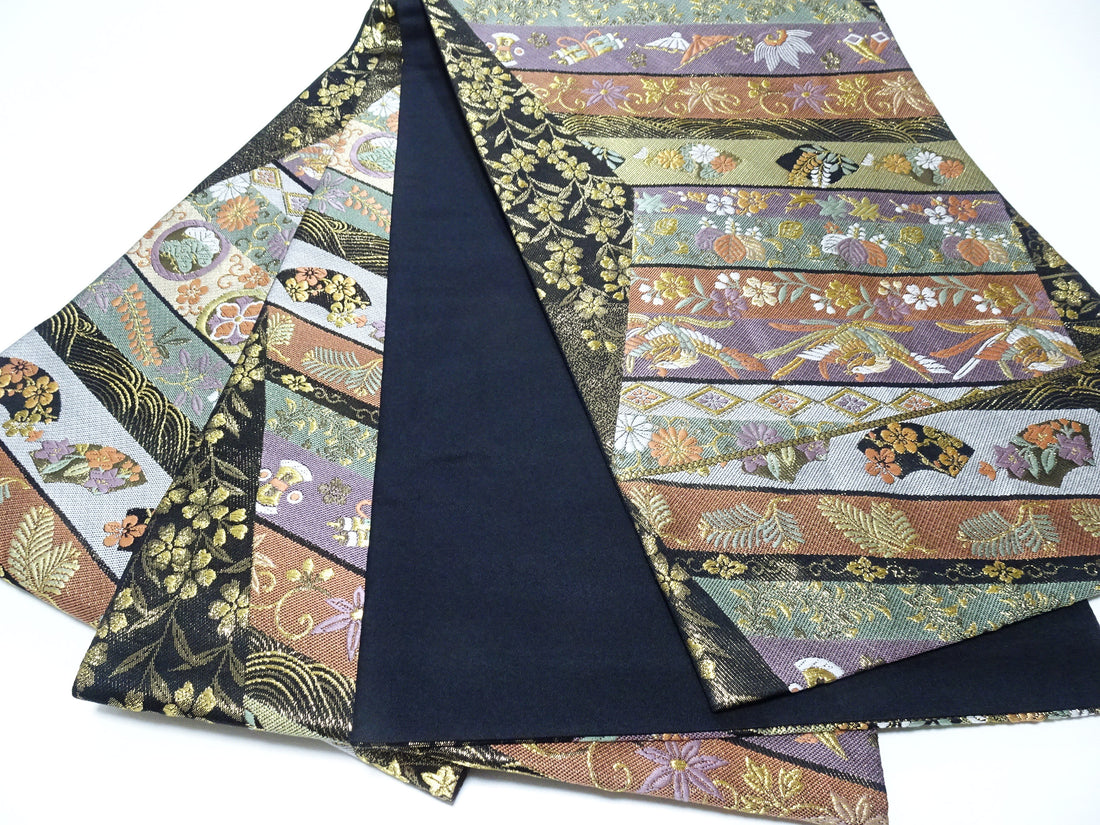 Japanese Kimono Silk Fukuro Woven Classic Pattern 13733