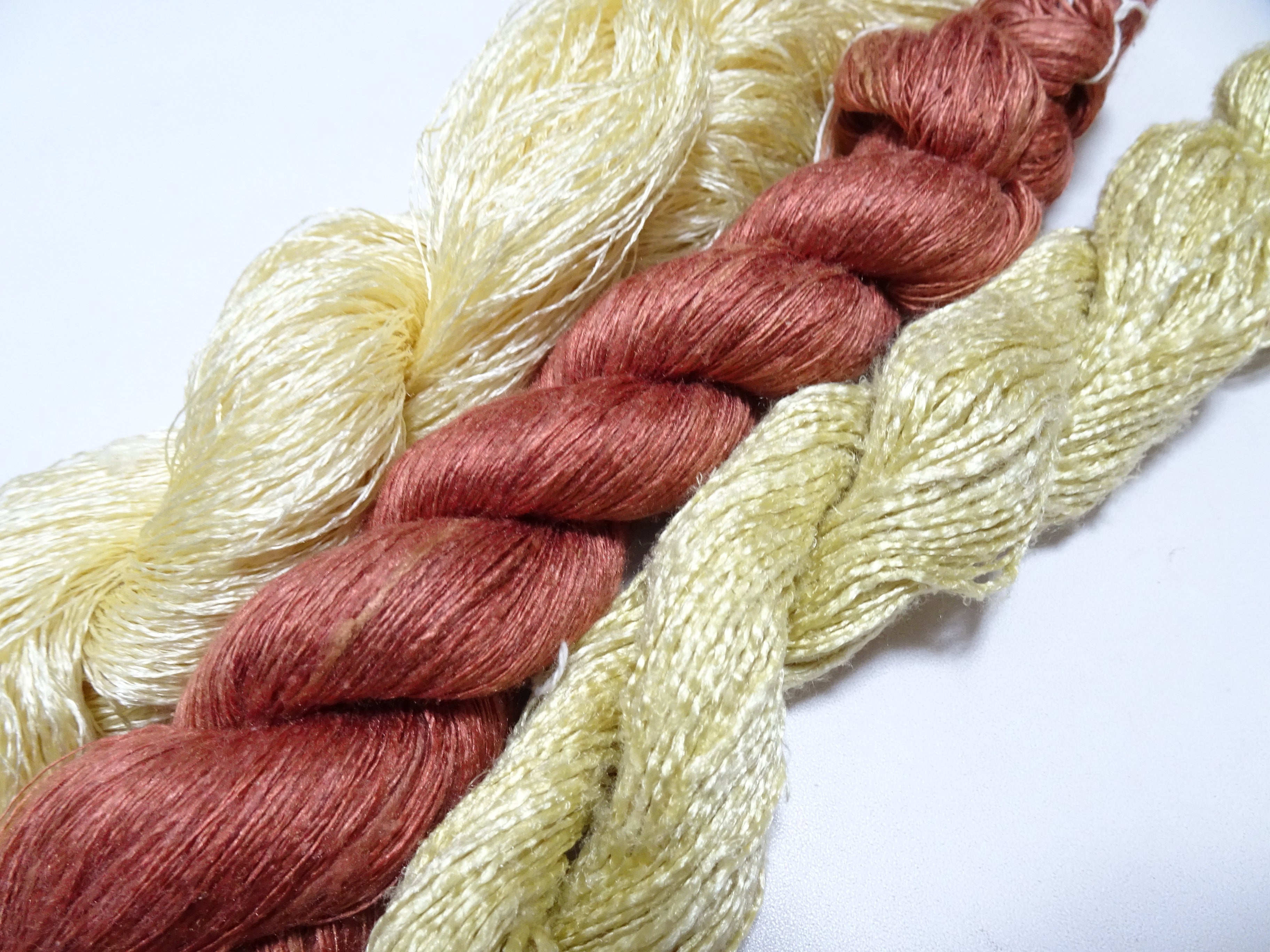Japanese Vintage Mawata Tsumugi Fine Quality Silk Thread 3sets embroidery & Weave 17984