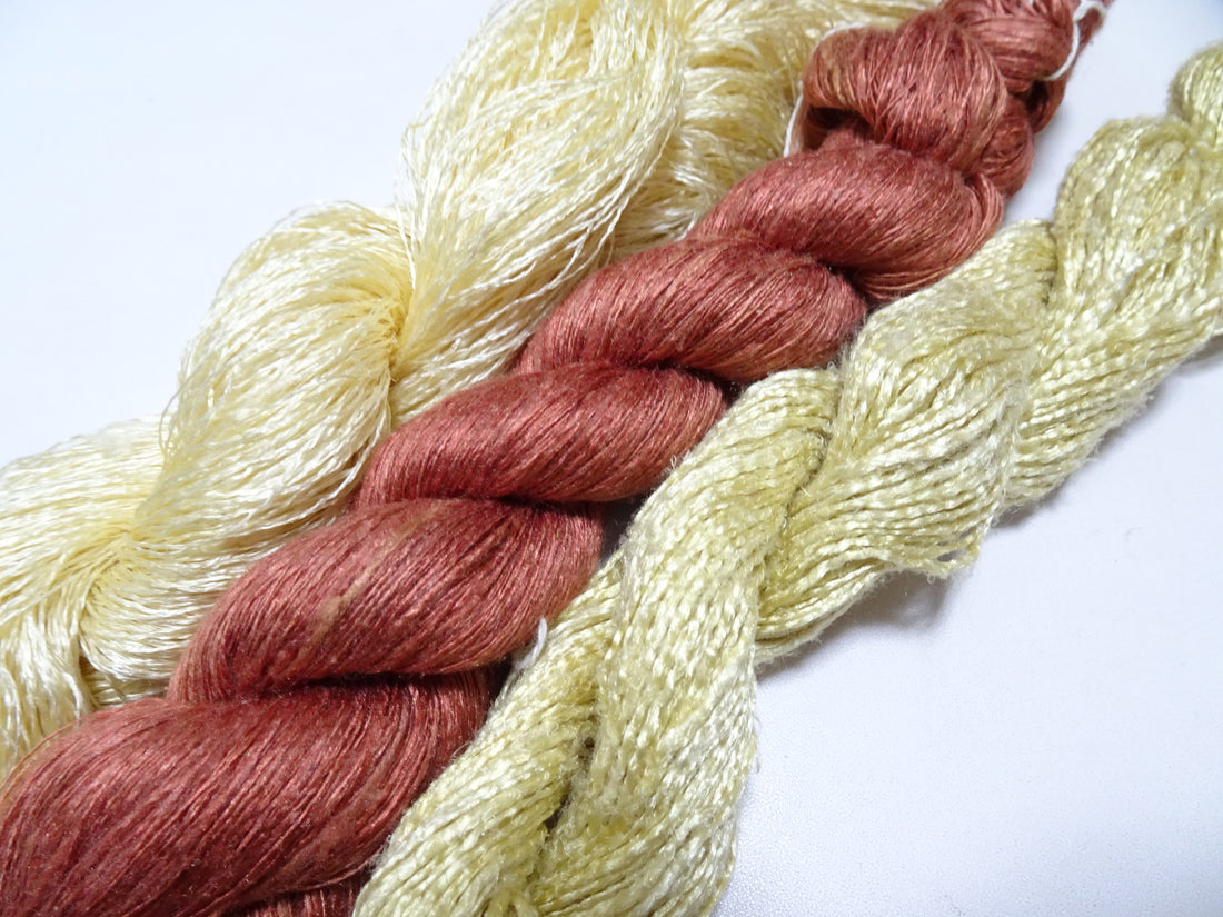 Japanese Vintage Mawata Tsumugi Fine Quality Silk Thread 3sets embroidery & Weave 17984