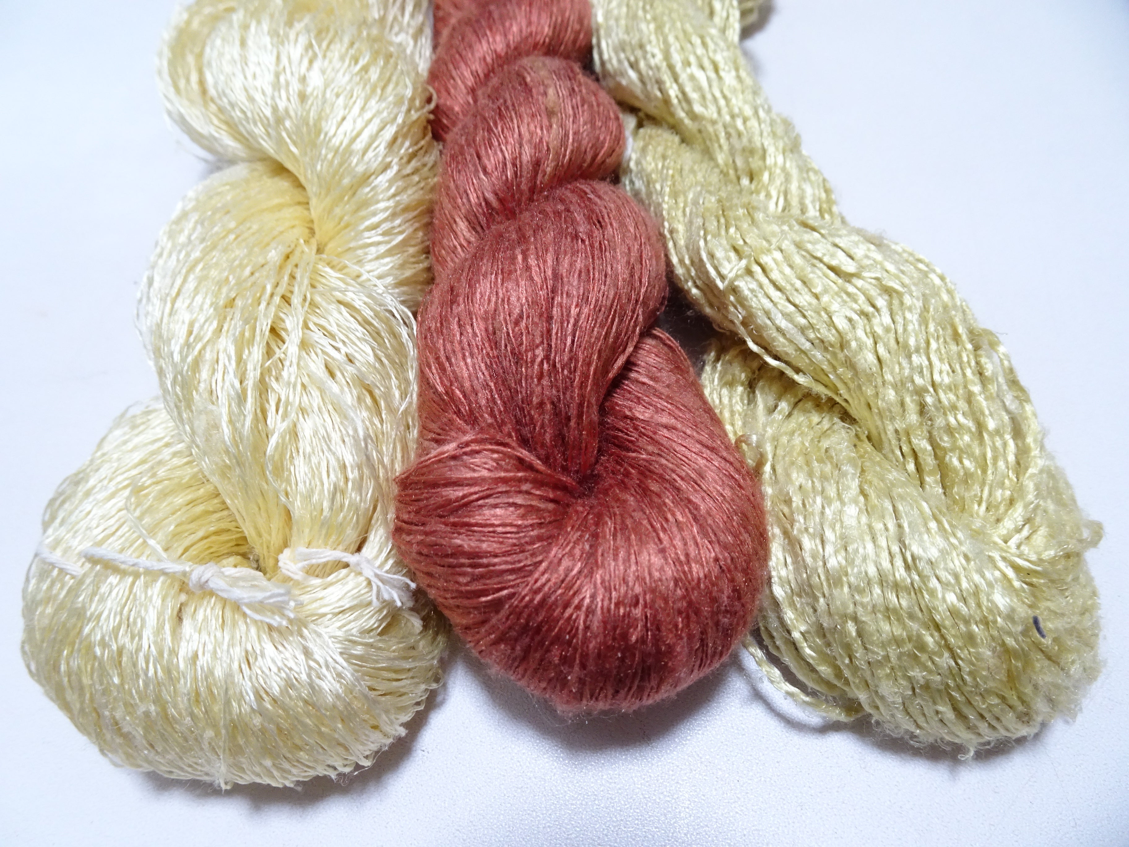 Japanese Vintage Mawata Tsumugi Fine Quality Silk Thread 3sets embroidery & Weave 17984
