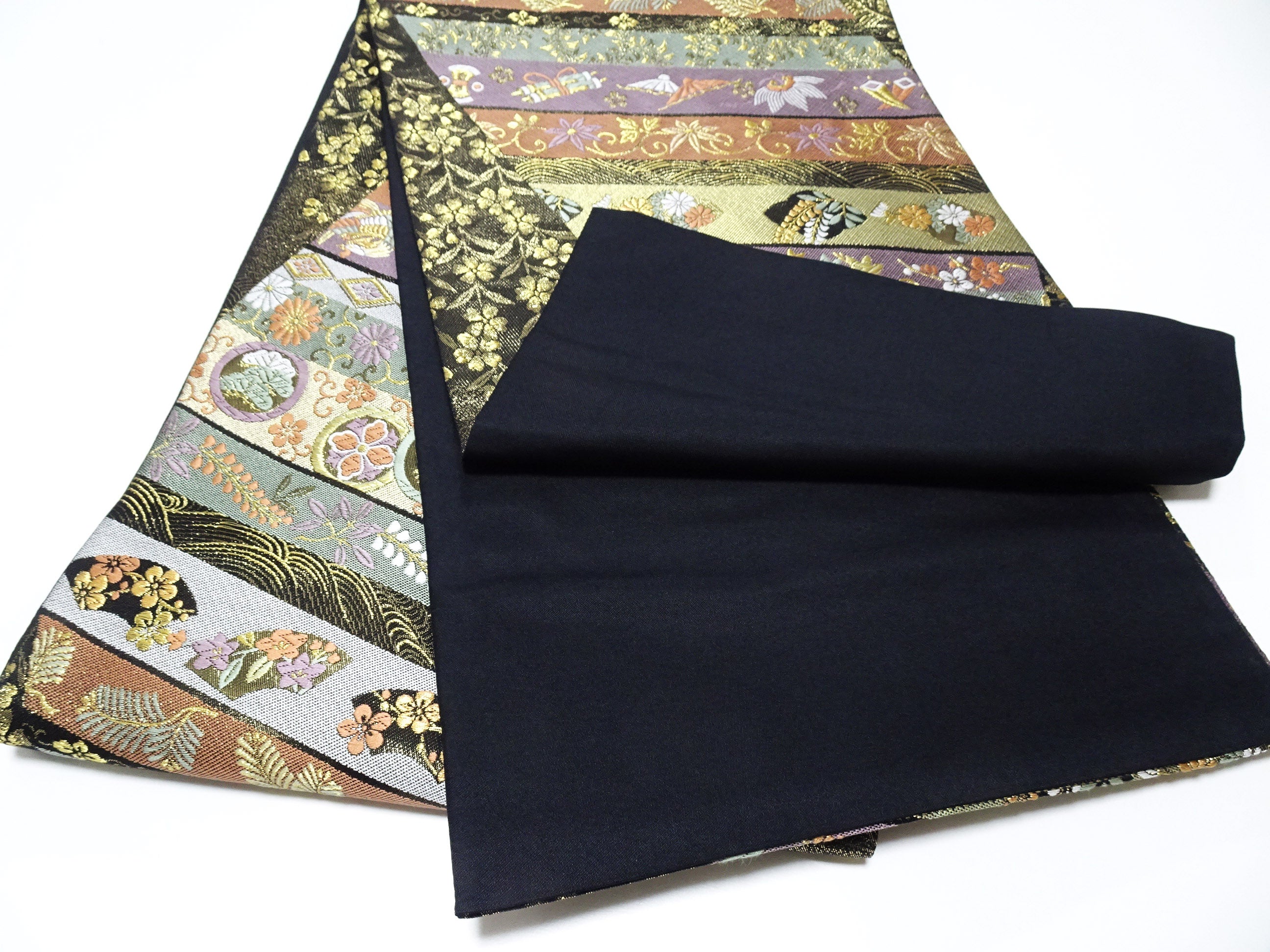 Japanese Kimono Silk Fukuro Woven Classic Pattern 13733
