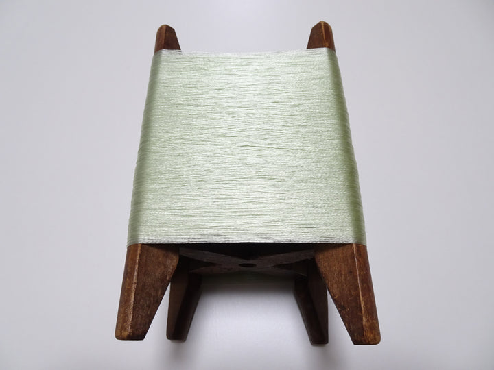 Japanese Vintage Wooden Spool & Silk Thread Embroidery 17985