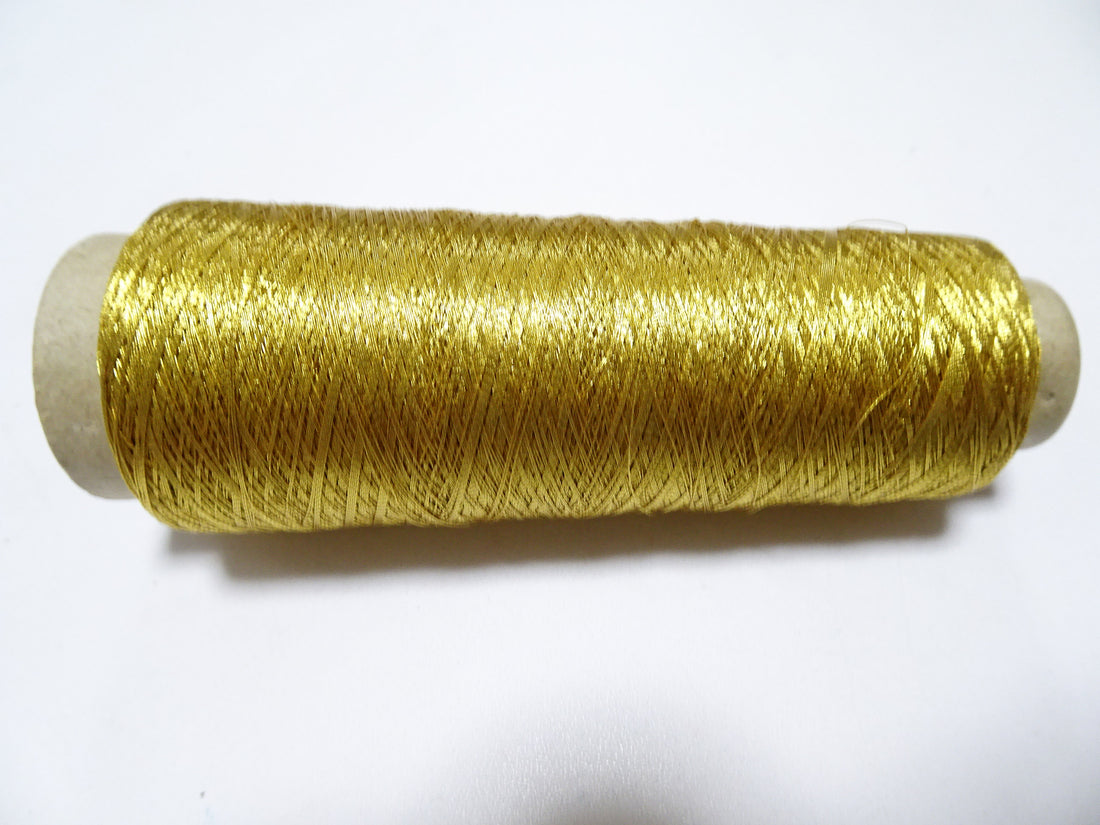Limited 1 Special Price! More 700M Japanese Vintage Rare Superb 24K gold leaf thread embroidery  0.16mm