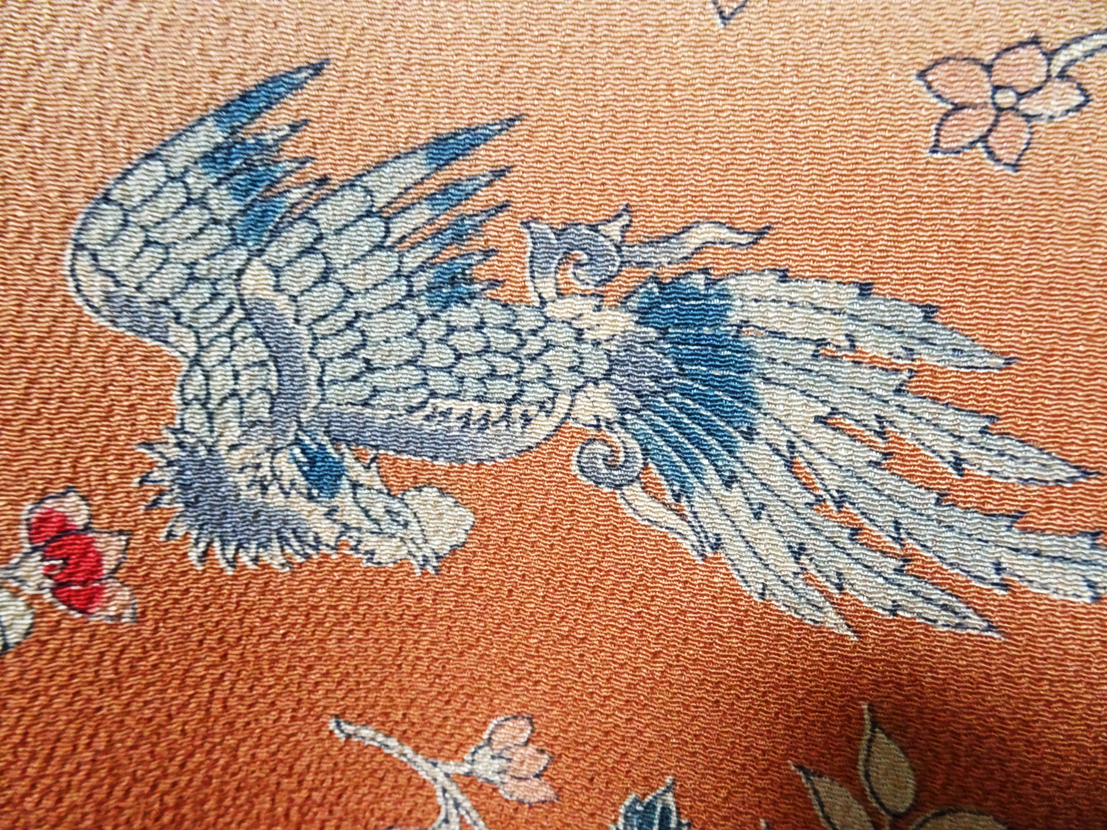 Japanese Kimono Chirimen Silk Homongi Bokashi Dyed Luxurious Floral Pattern 18102