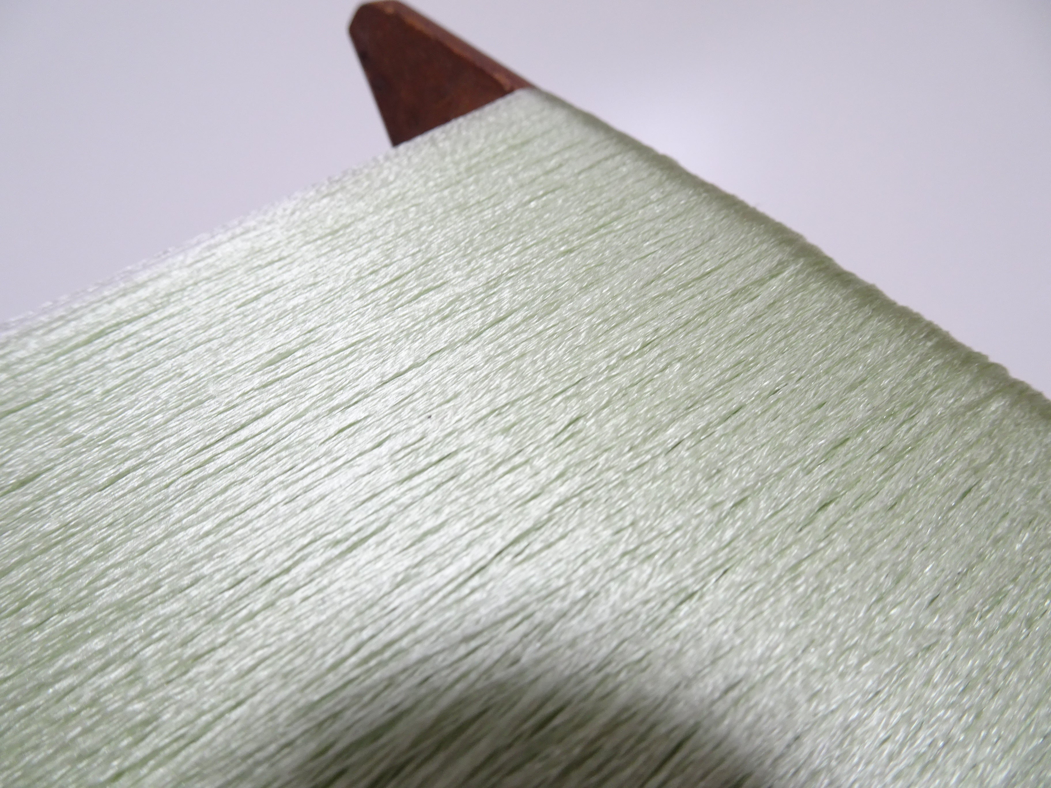 Japanese Vintage Wooden Spool & Silk Thread Embroidery 17985