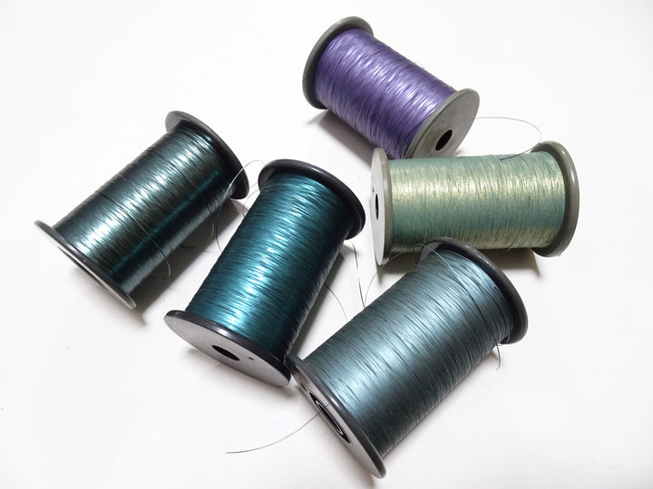 Japanese Vintage Metal thread flat type Hirahaku 5set  Aluminum foil &  Washi(japanese paper) embroidery 15284