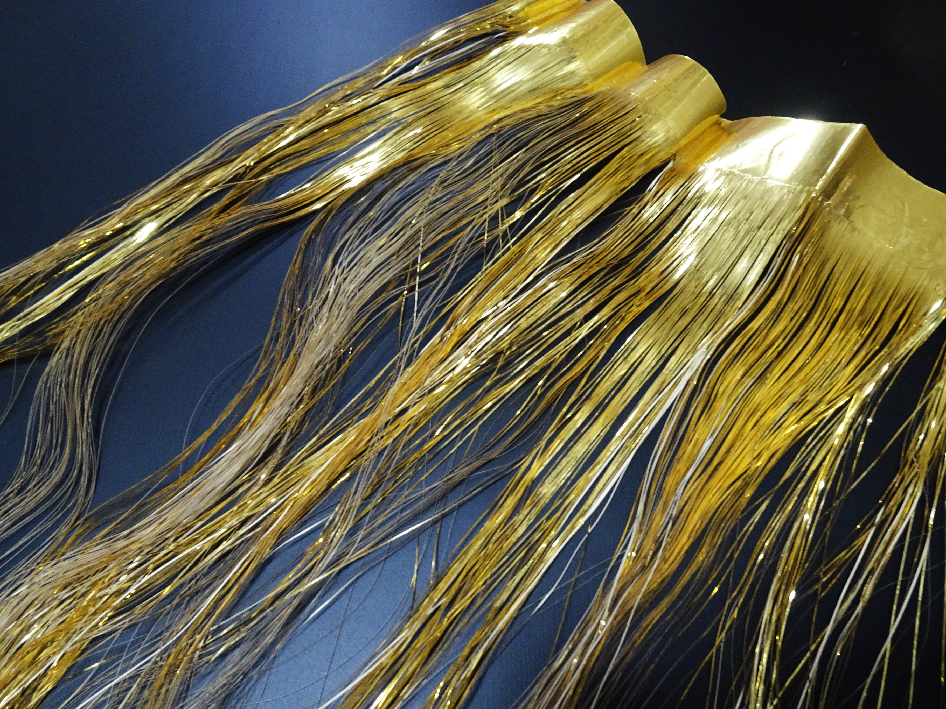 Super Rare Vintage Saga Nishiki Flat Semi-Real Gold Leaf Thread – Premium Hira-haku, Traditional Japanese Textile Material 16007