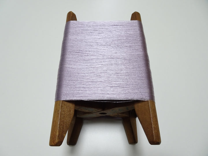 Japanese Vintage Wooden Spool & Silk Thread Embroidery 17986