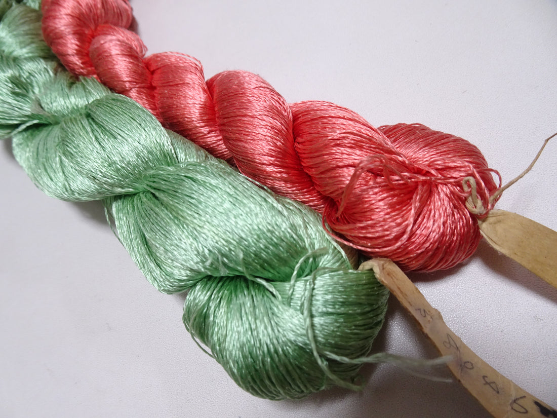 Japanese Vintage Twisted Silk Thread 2sets Embroidery 18399