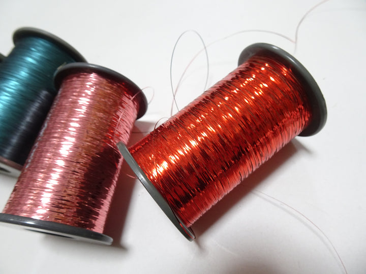 Japanese Vintage Metal thread flat type Hirahaku 5set  Aluminum foil &  Washi(japanese paper) embroidery 15285