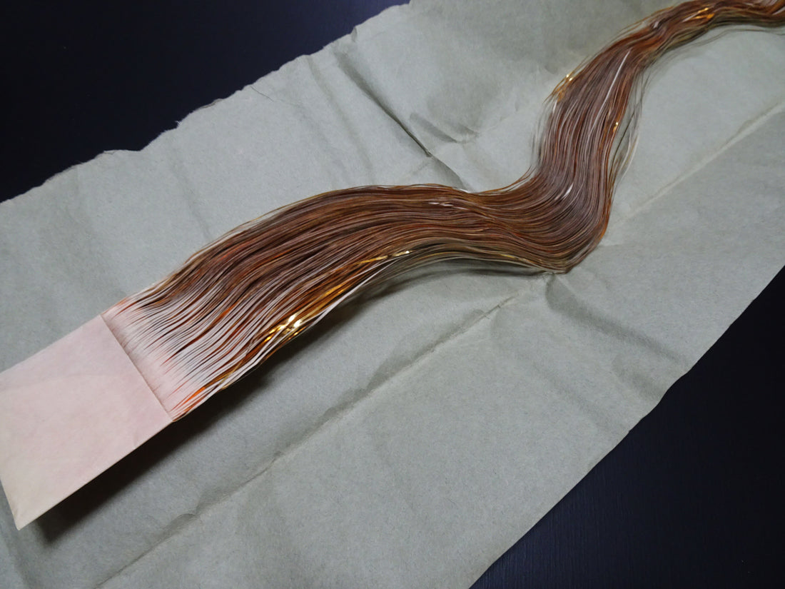 Super Rare Vintage Saga Nishiki Flat Semi-Real Gold Leaf Thread – Premium Hira-haku, Traditional Japanese Textile Material 16008