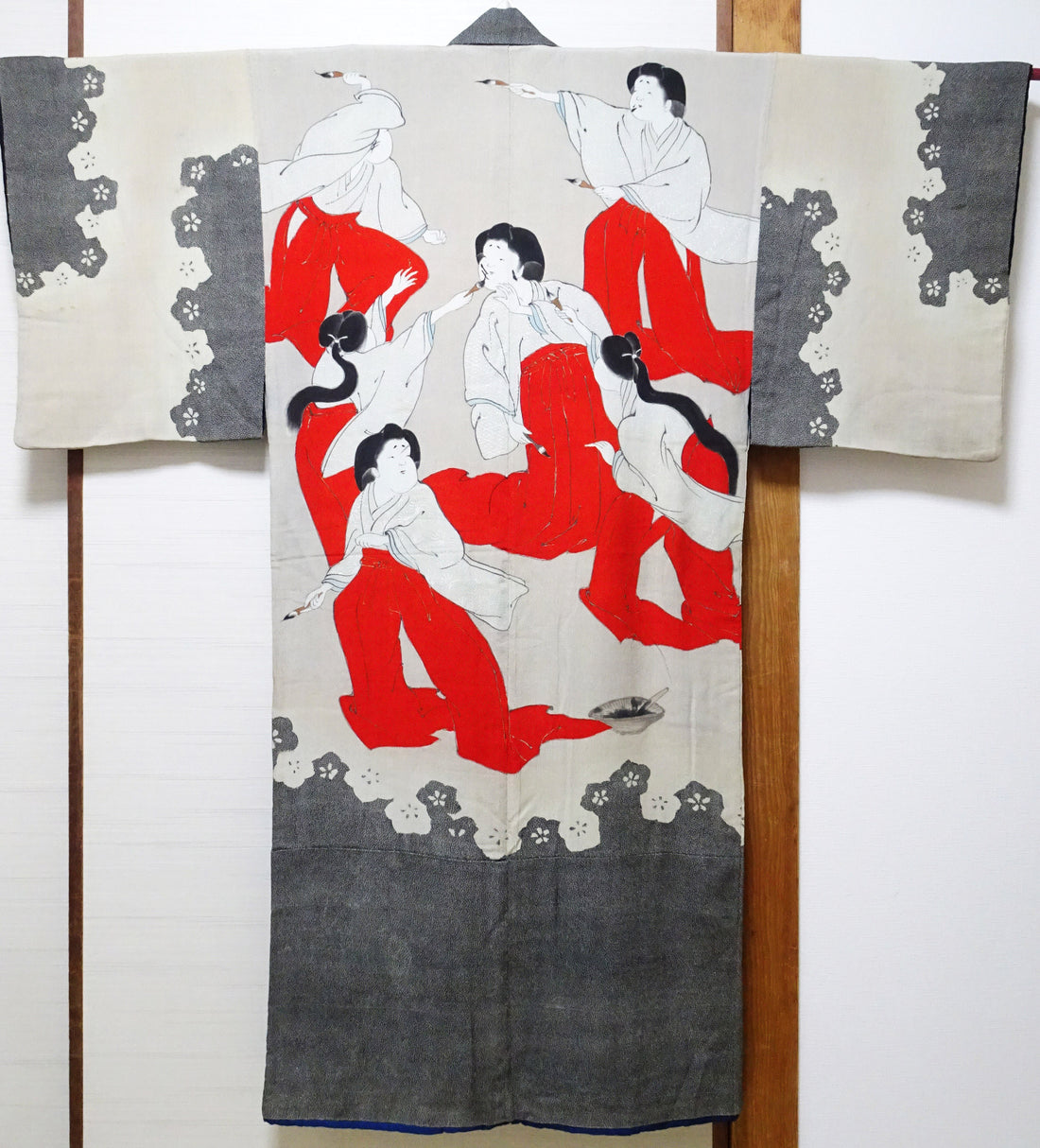 Antique Rare Edo–Meiji Men's Kimono with Yuna Bathhouse Scene 18104