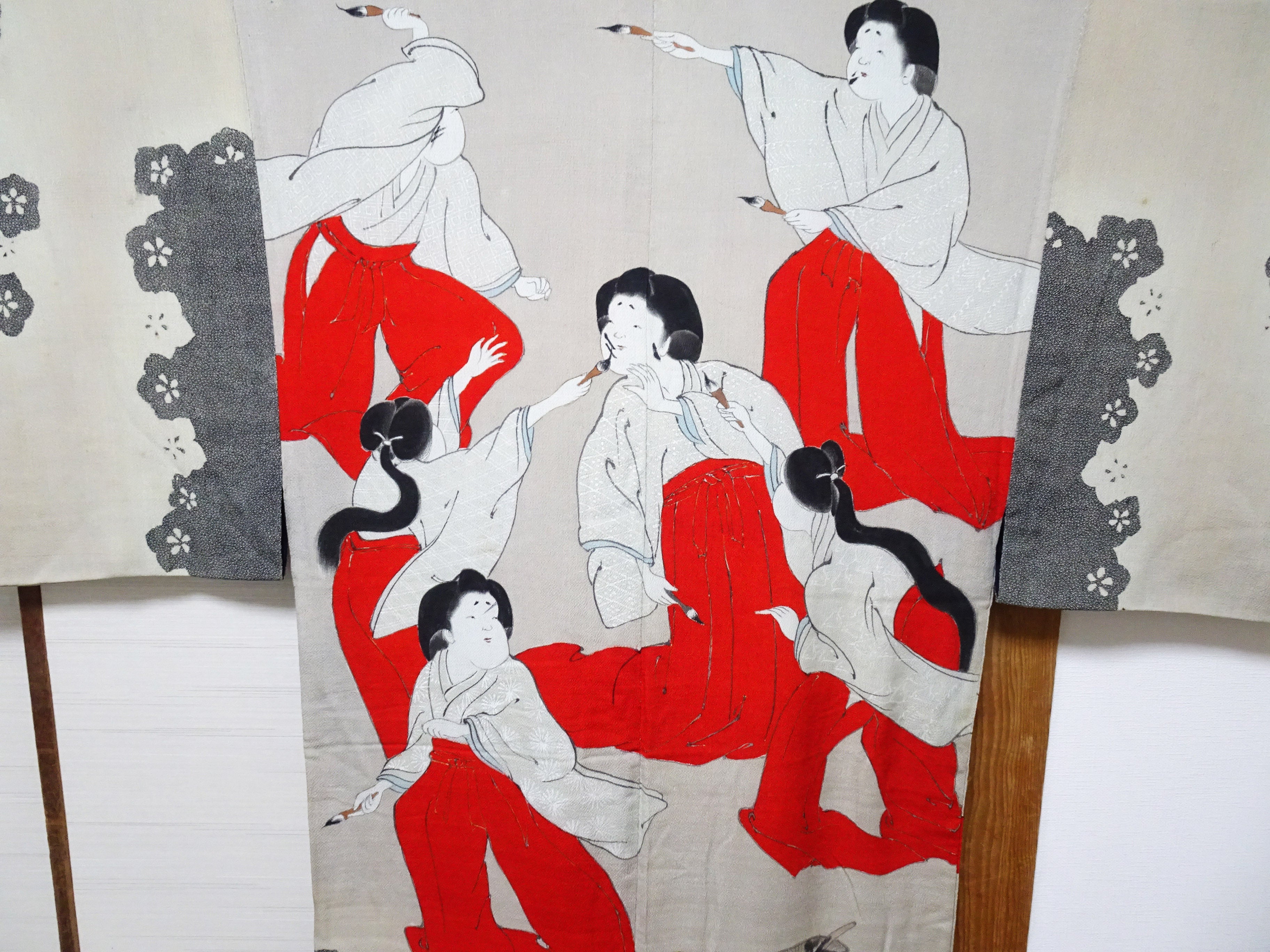 Antique Rare Edo–Meiji Men's Kimono with Yuna Bathhouse Scene 18104